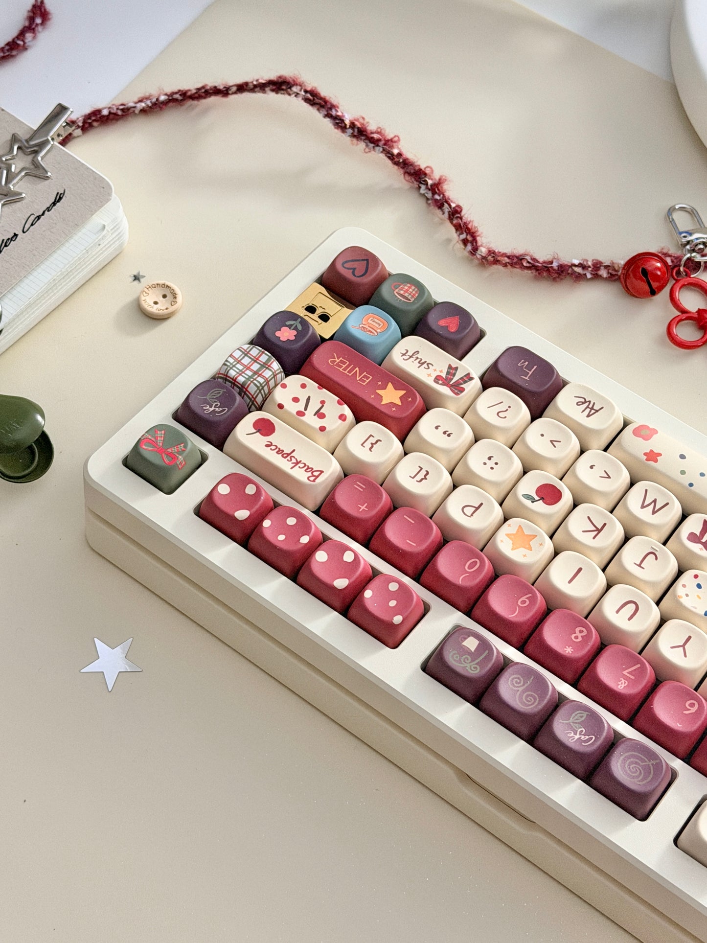 ONLY 1 Instock Prebuilt Aluminum Custom Mechanical Keyboard Buff75 R2 Cream Set