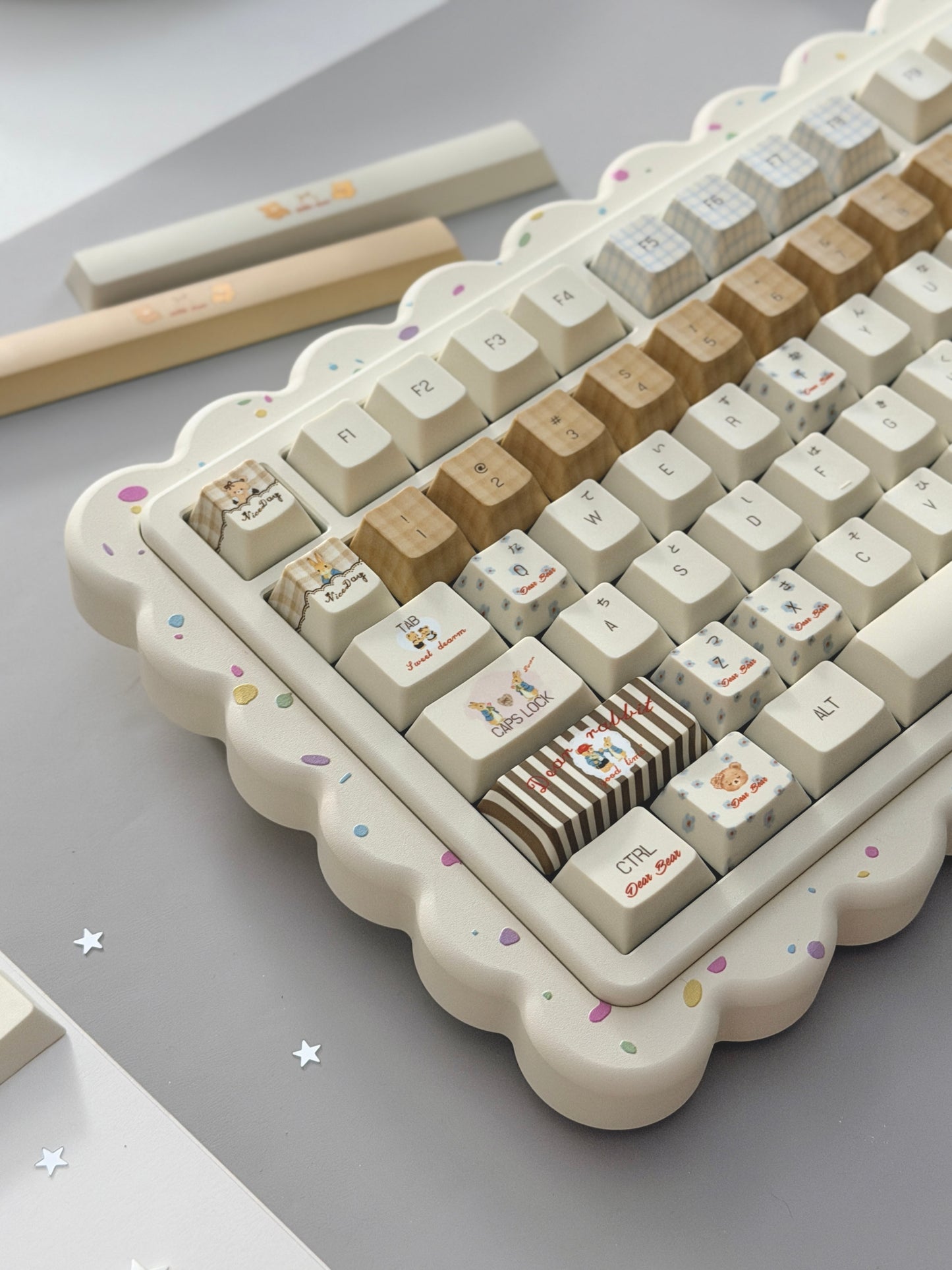 ONLY 1 Instock Prebuilt Aluminum Customized Mechanical Keyboard Cookies75 Cream Sugar Set