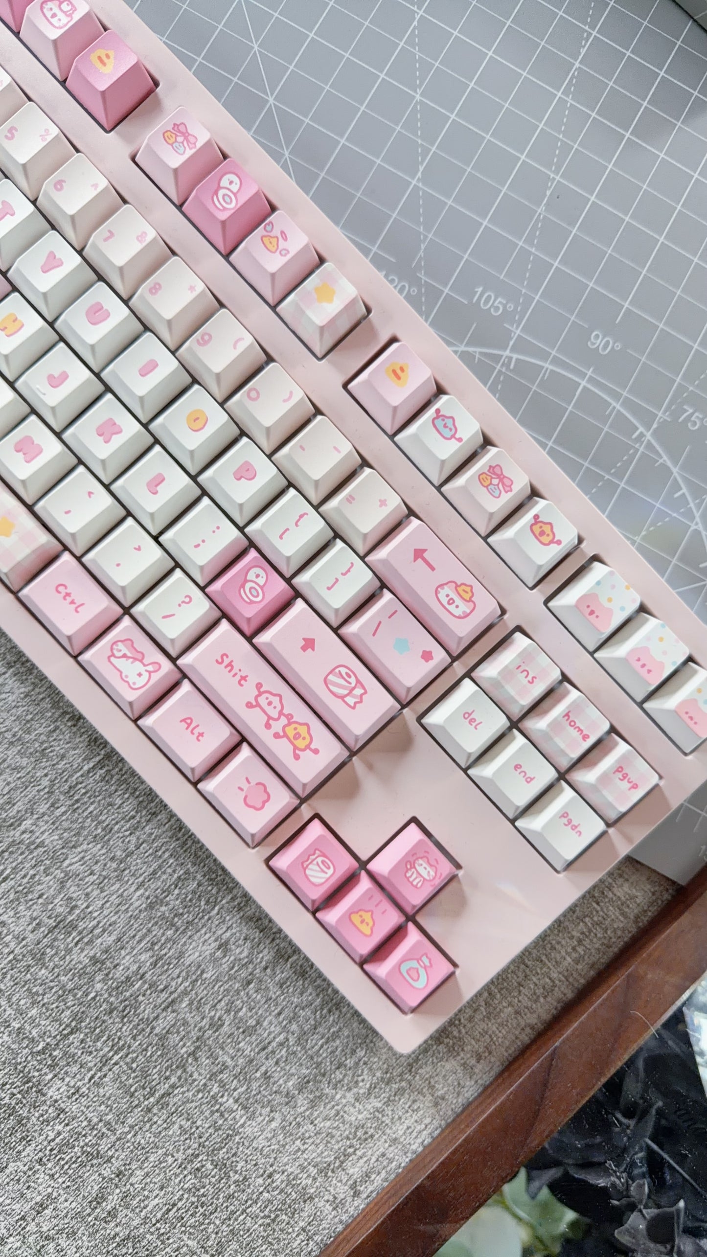 ONLY 1 Instock Prebuilt Aluminum Customized Mechanical Keyboard MK870 Pastle Pink Kitty Cat Set