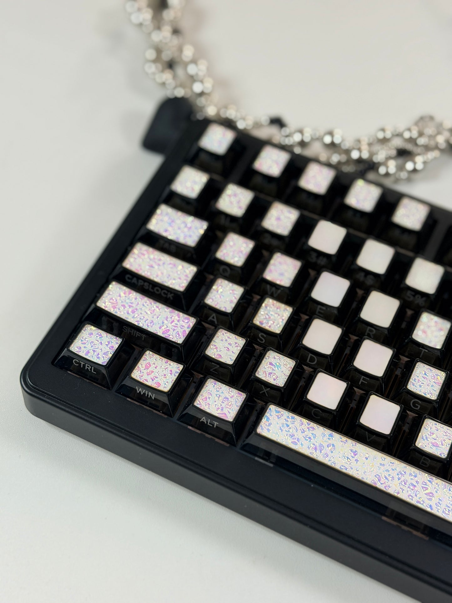 Unboxing Clearance ONLY 1 Instock Prebuilt Aluminum Custom Mechanical Keyboard Feker K75(Vter K75)Black Set ➕ Coated Lacquer White-Mixed Keycaps