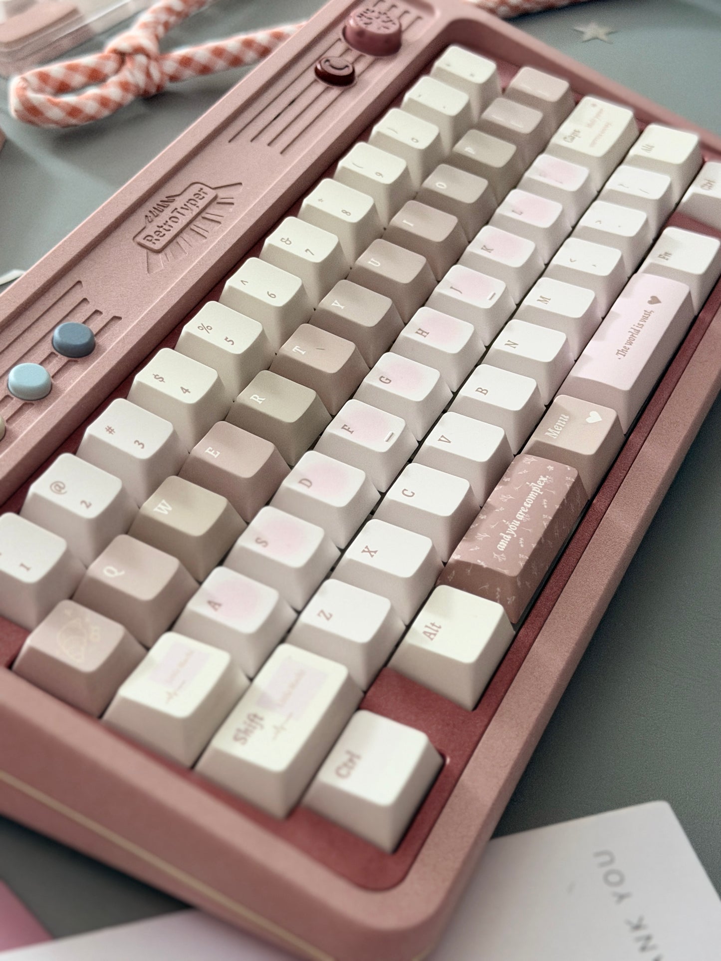 ONLY 1 Instock Prebuilt Aluminum Custom Mechanical Keyboard RT50 Dusty Rose Pink Set