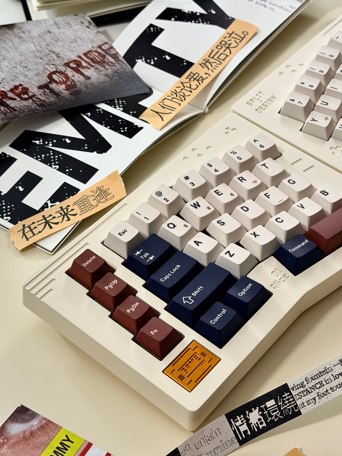 Unboxing Clearance ONLY 1 Instock Keychron Launches Z11 Ultra 8K Alice Split Mechanical Keyboard Retro Cream White | Wireless | Backlit | Ergonomic