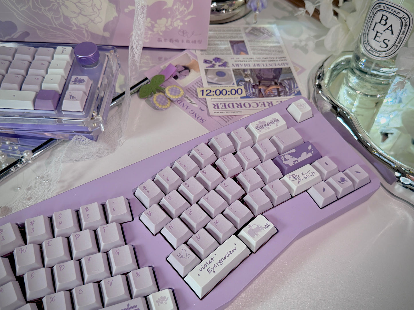 ONLY 1 Instock Prebuilt Aluminum Customized Mechanical Keyboard DIMIALICE Ergonomic Pastel Purple Keyboard Set(not including the KiiBOOM number pad)
