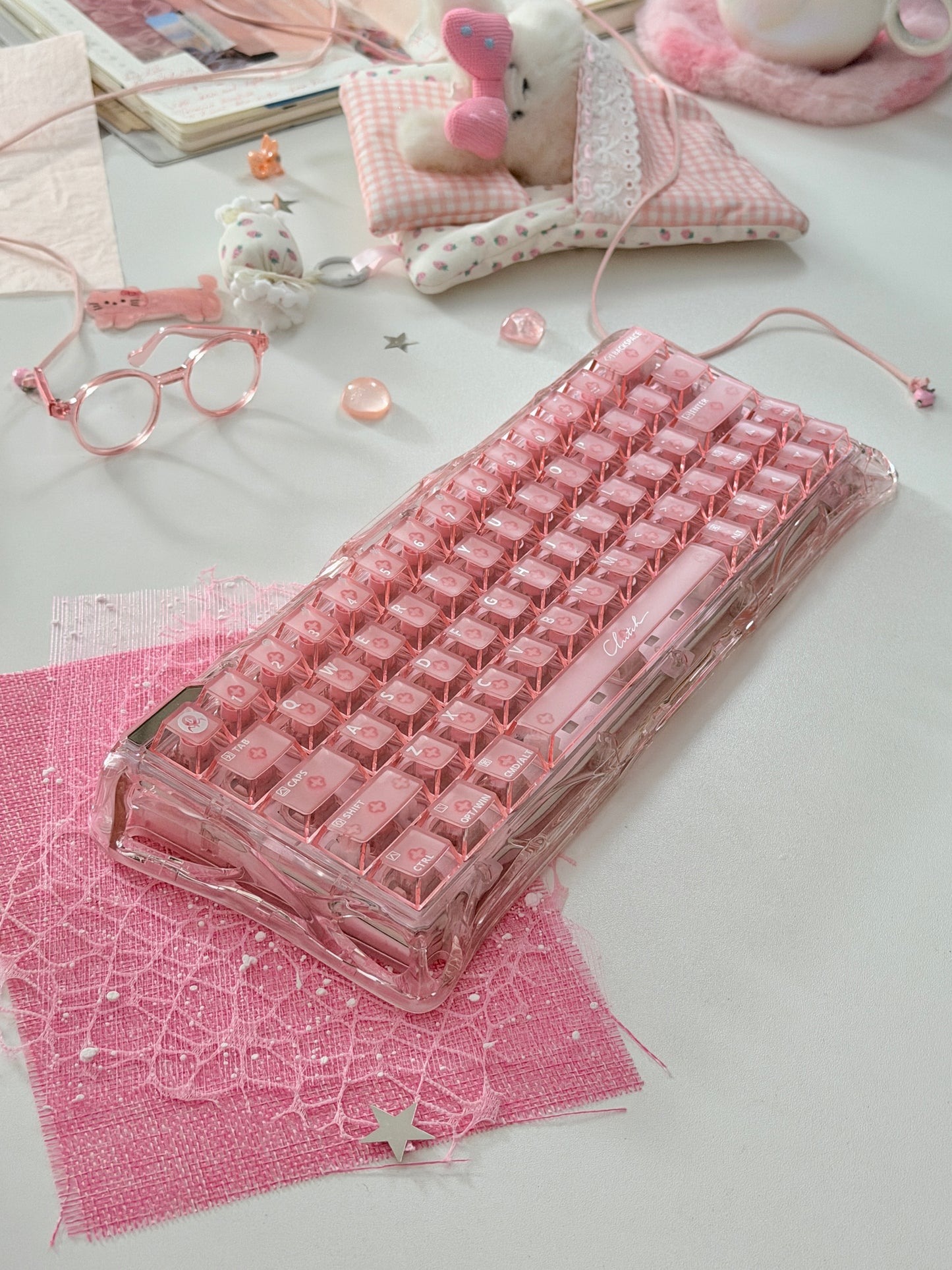 Unboxing Clearance ONLY 1 Instock GravaStar Mercury V60 Crystal Rose Magnetic Gaming Keyboard