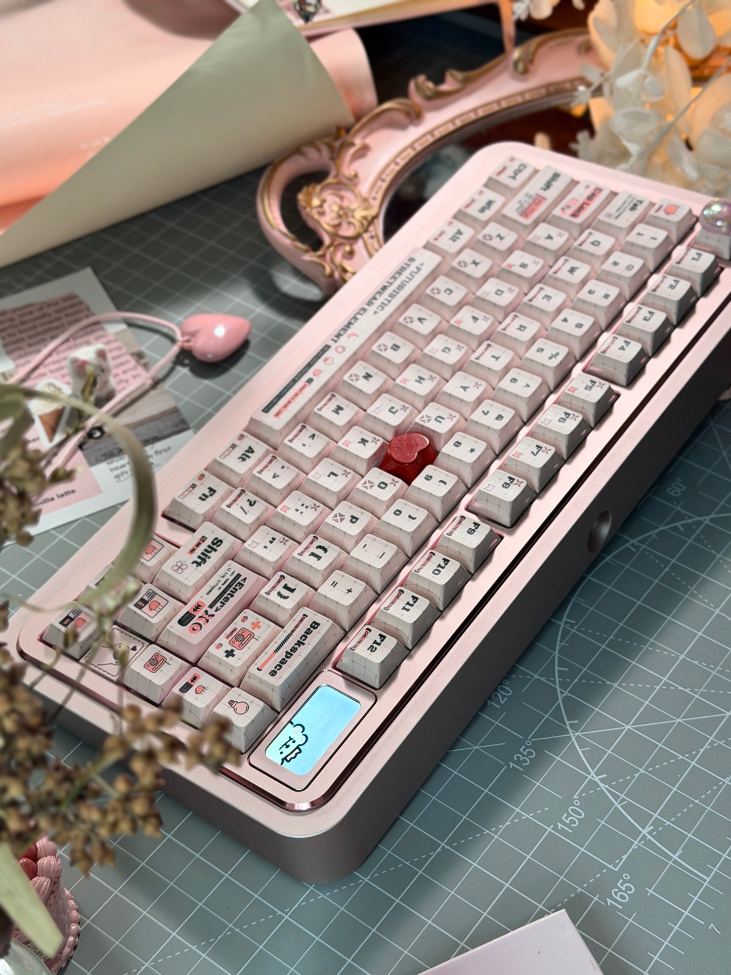 ONLY 1 Instock Prebuilt Aluminum Custom Mechanical Keyboard Bear75 Pink Anodized Set