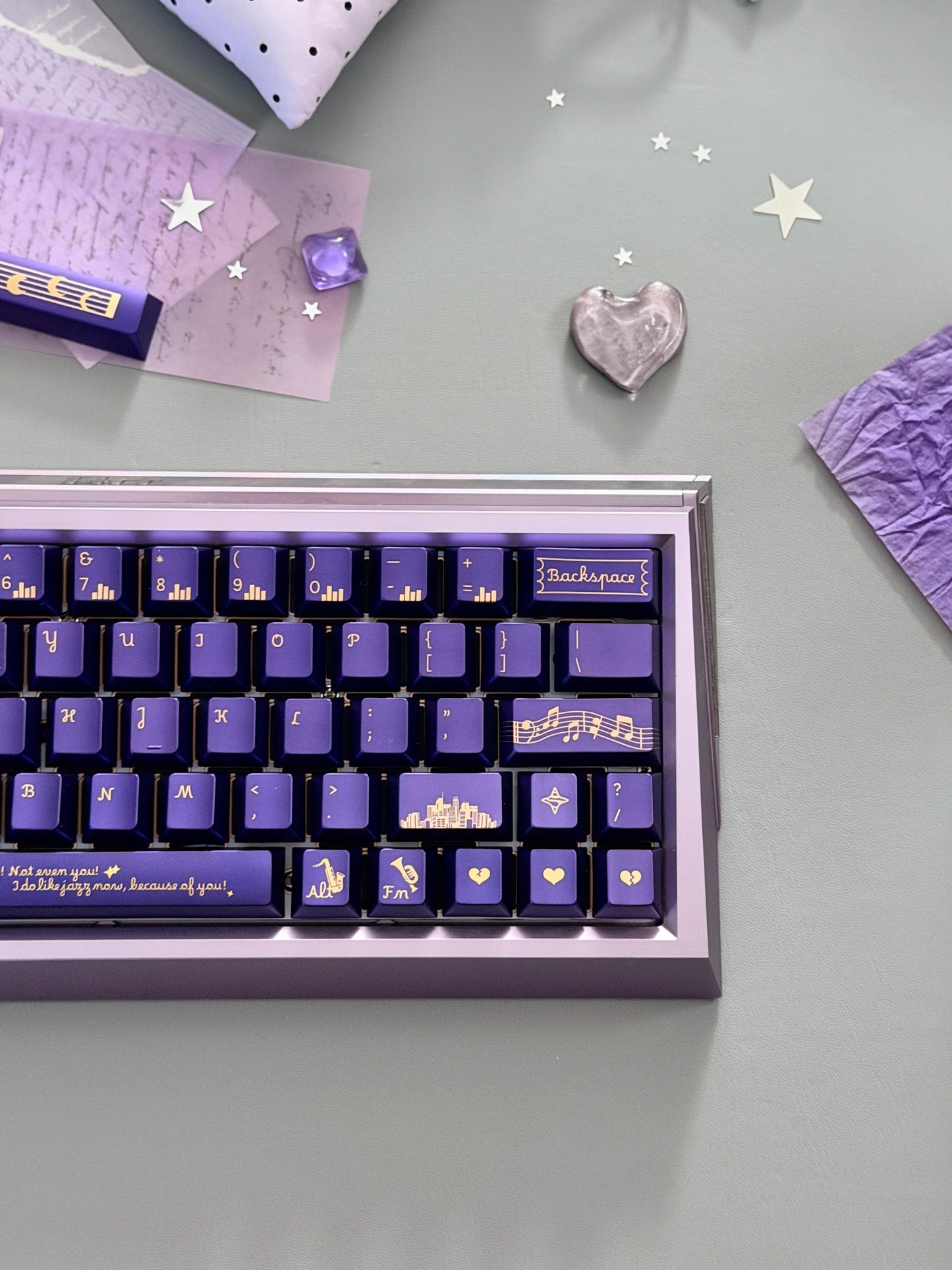 ONLY 1 Instock Prebuilt Aluminum Customized Mechanical Keyboard DAMA60 Anodized Purple Set