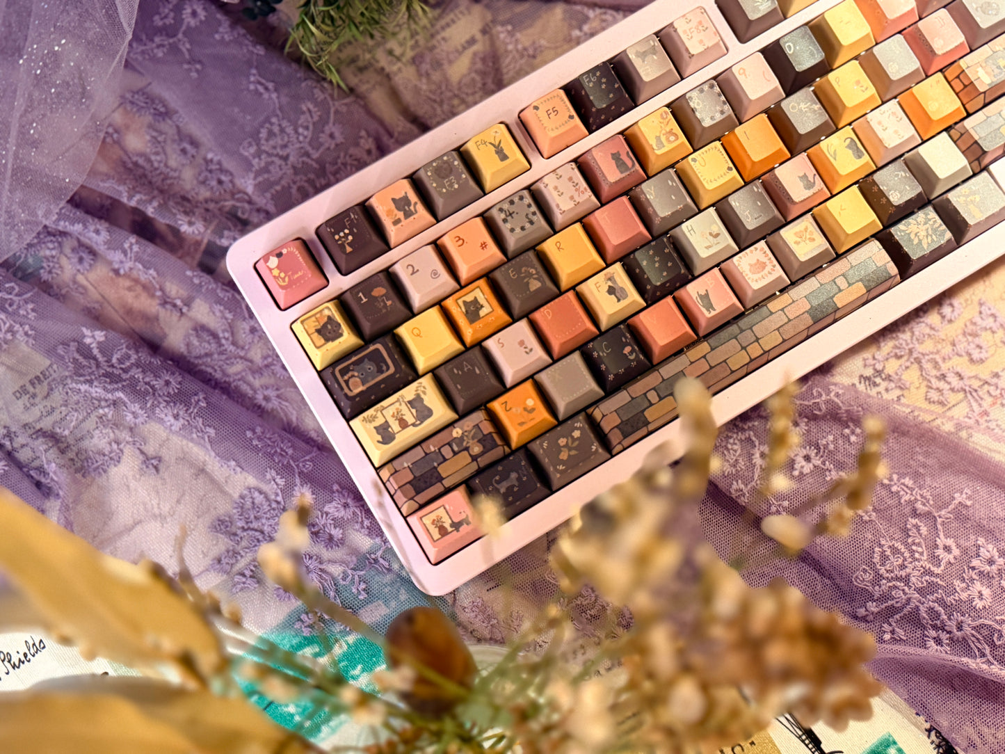 ONLY 1 Instock Prebuilt Aluminum Customized Mechanical Keyboard DBP75 Purple Creamy Keyboard Set