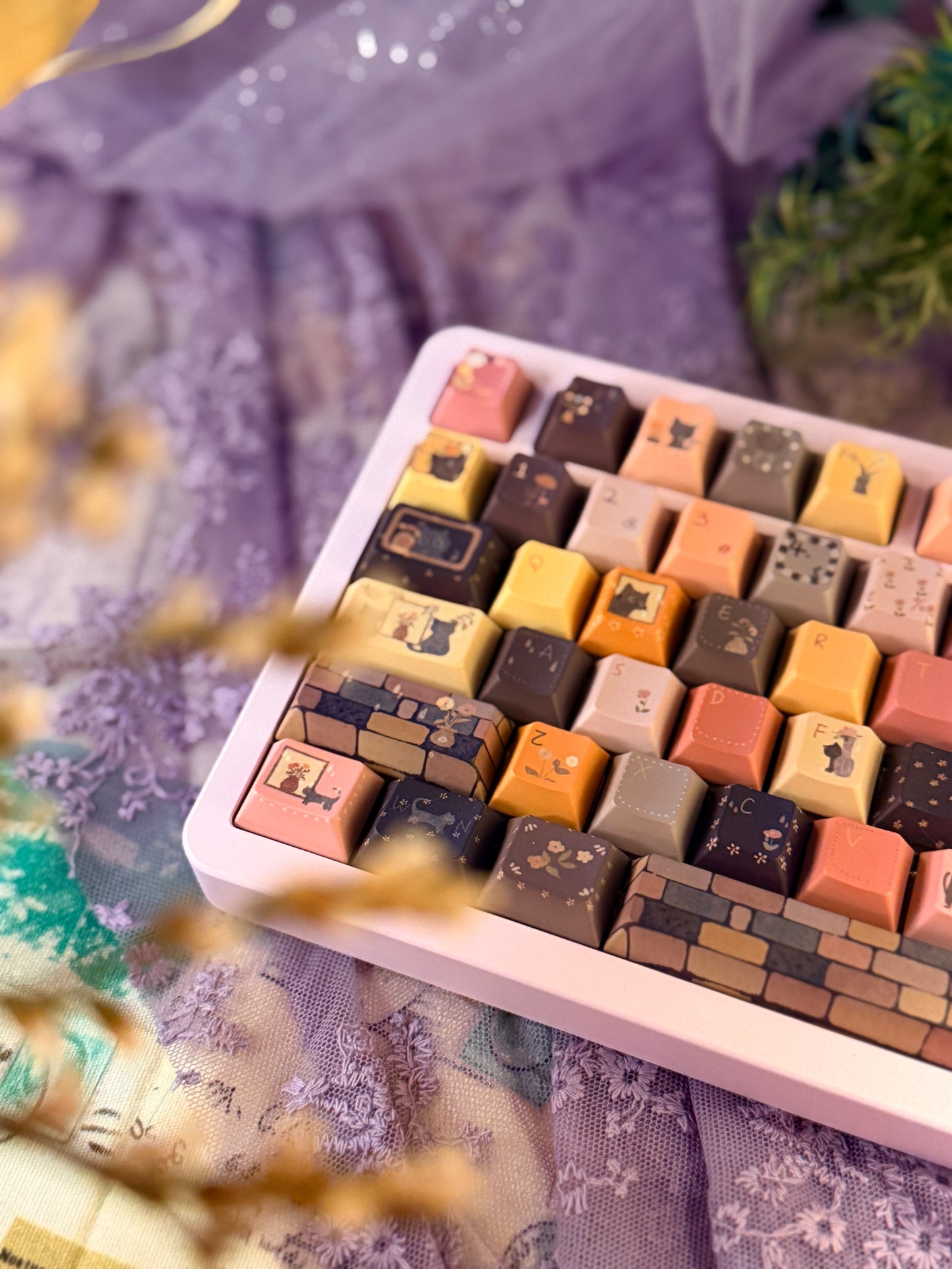 ONLY 1 Instock Prebuilt Aluminum Customized Mechanical Keyboard DBP75 Purple Creamy Keyboard Set