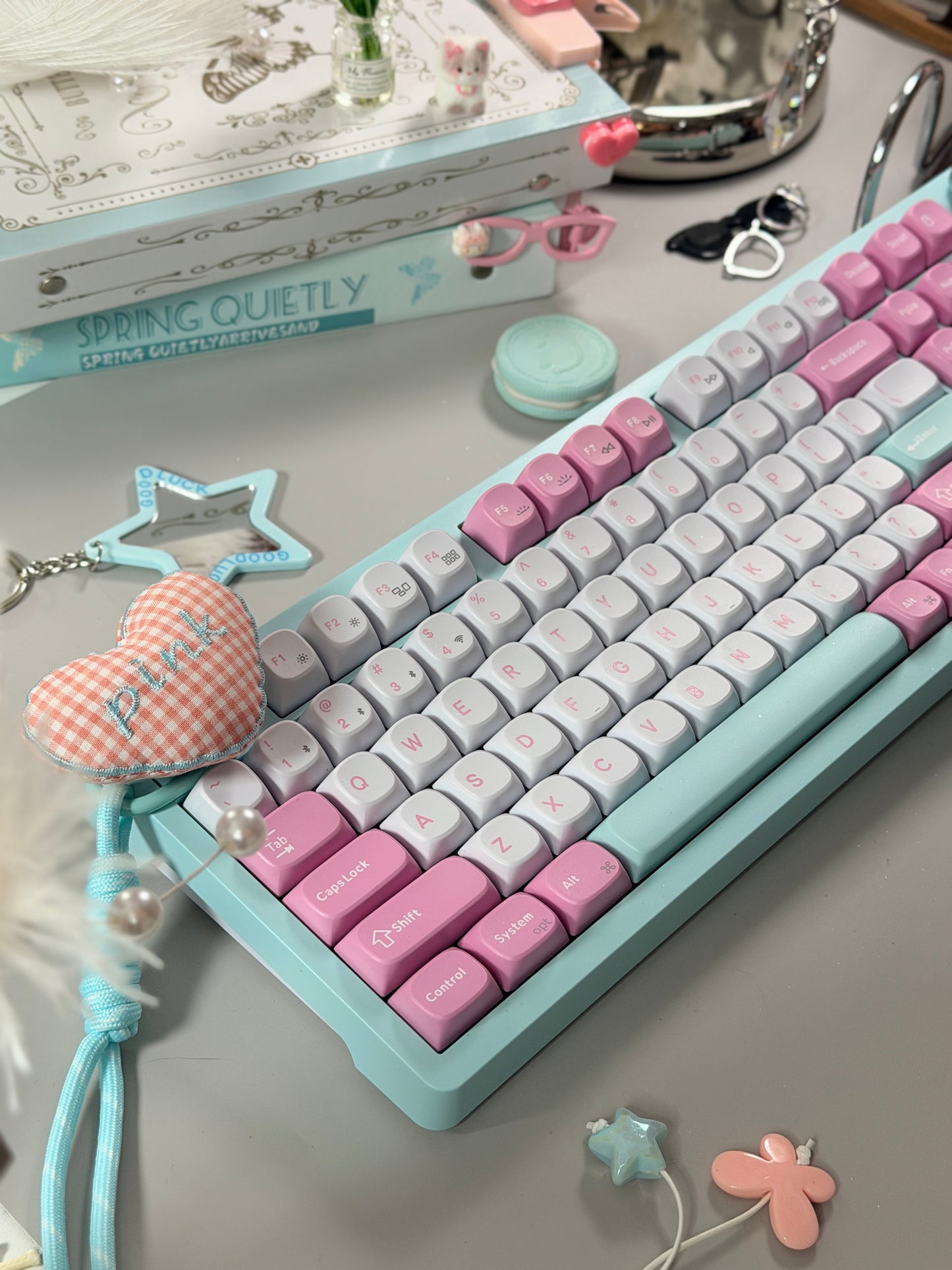 Sample For Sale ONLY 1 Instock Keychron J3SE Pink Green Wireless Custom Mechanical Keyboard