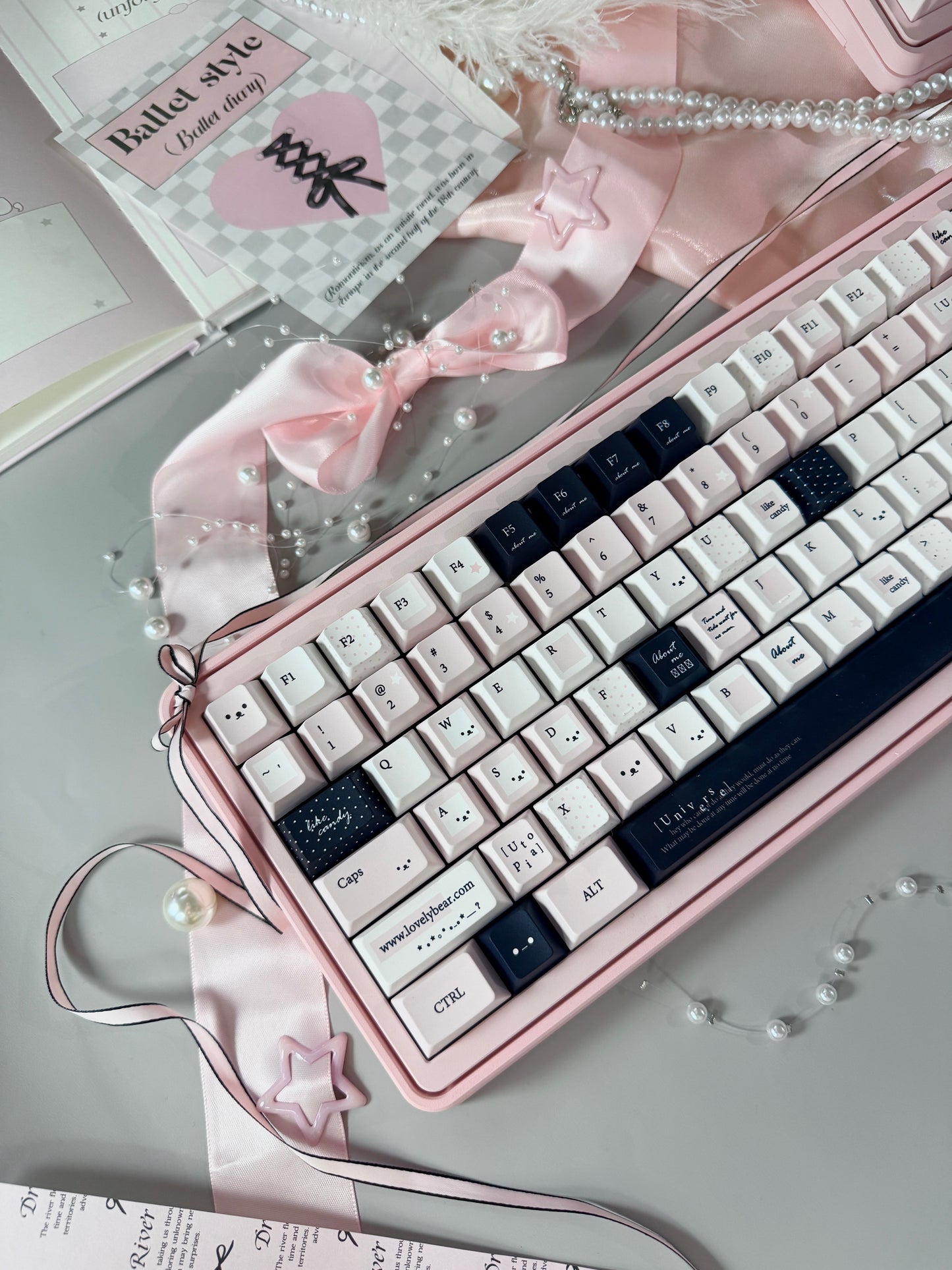 ONLY 1 INSTOCK Prebuilt Aluminum Custom Mechanical Keyboard PERCENTSTUDIO VOLT2.0 Pale Pink Set + VOLT PLUS PAD