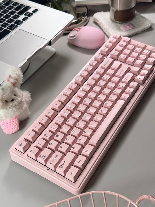 Unboxing Clearance ONLY 1 Instock Light Pink AULA F99 Wireless Mechanical Silent Keyboard with Numpad RGB Backlit