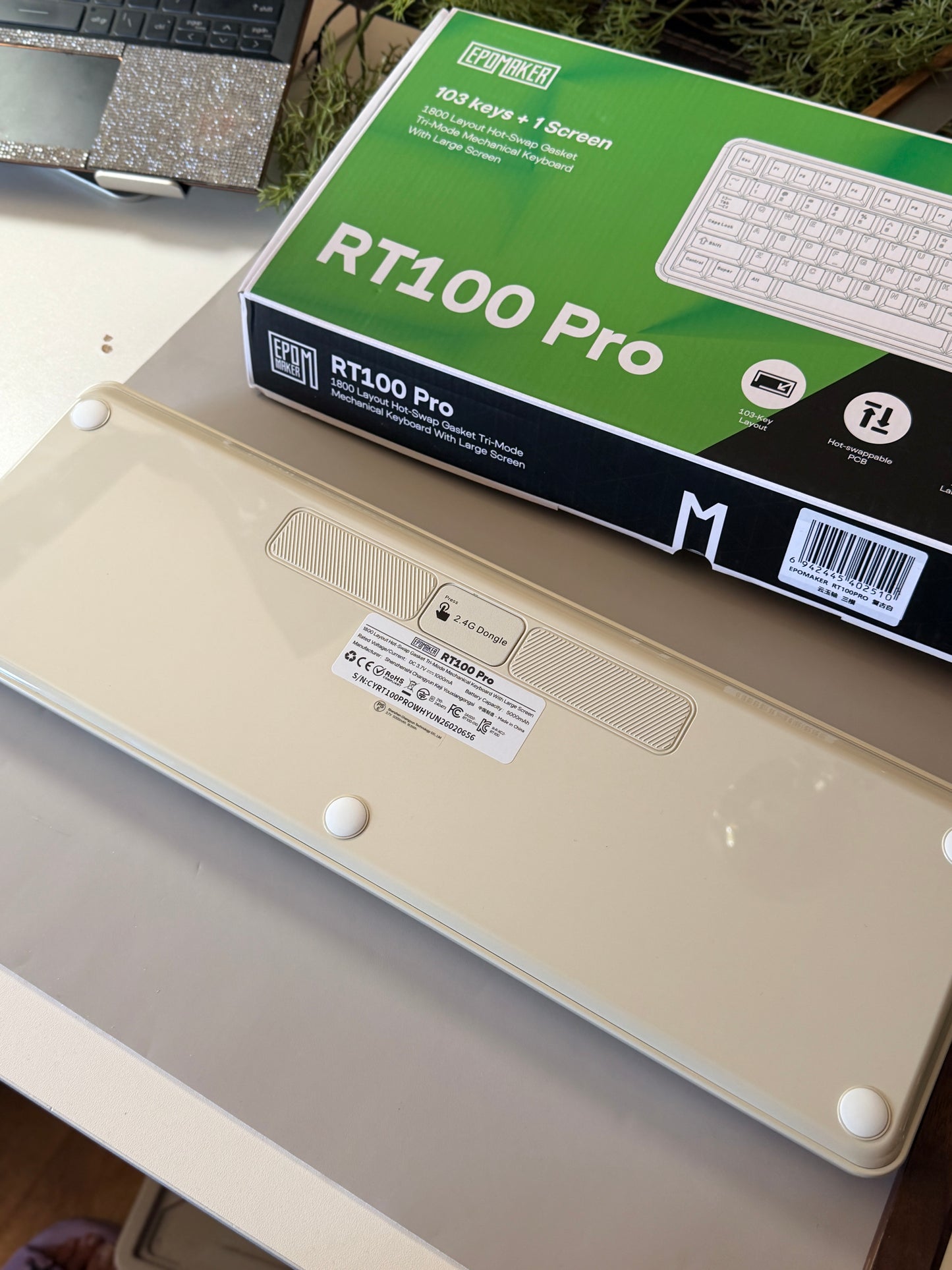Unboxing Clearance ONLY 1 Instock EPOMAKER RT100 PRO Retro White （Creamy Jade Switch）