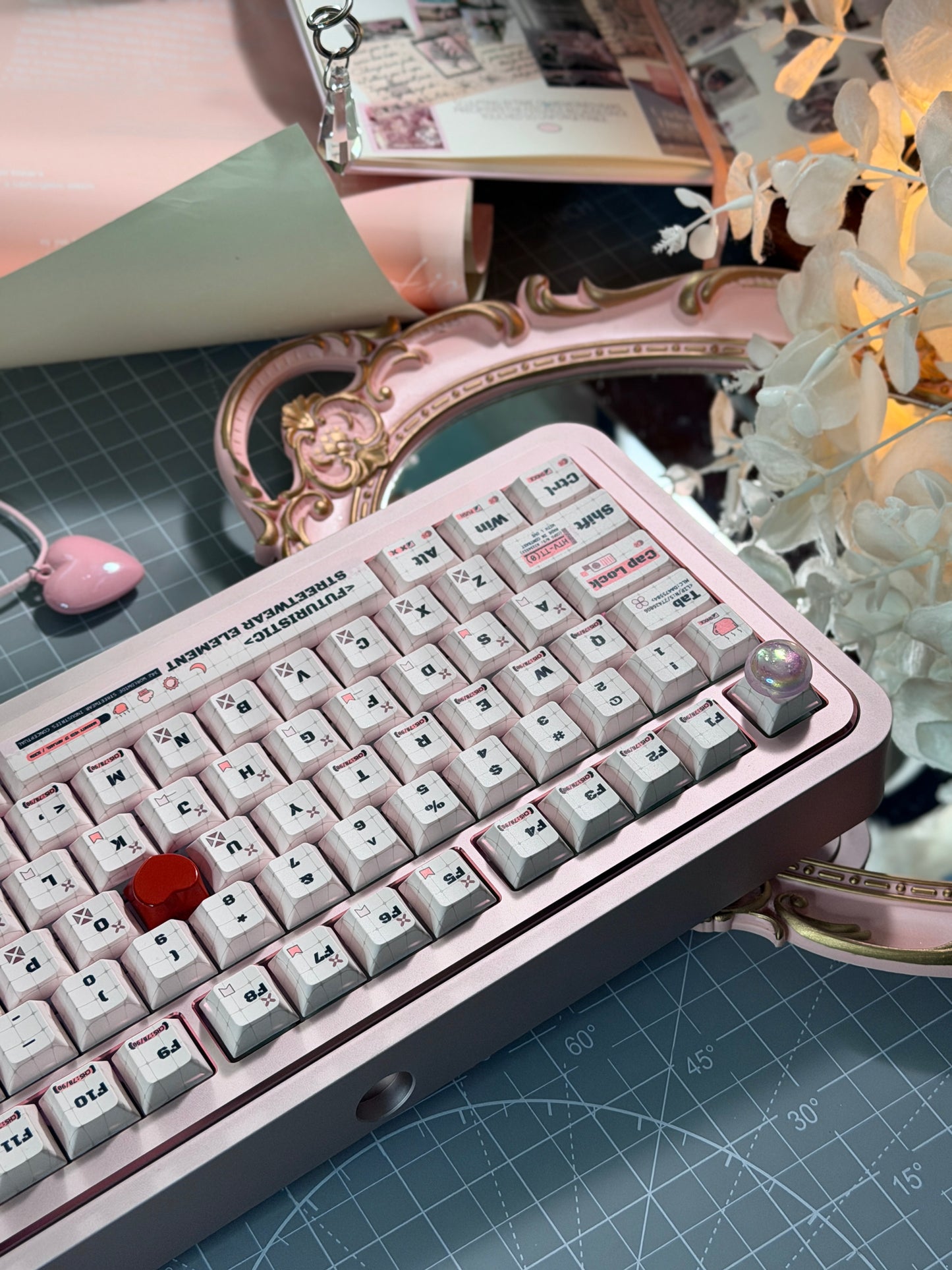 ONLY 1 Instock Prebuilt Aluminum Custom Mechanical Keyboard Bear75 Pink Anodized Set