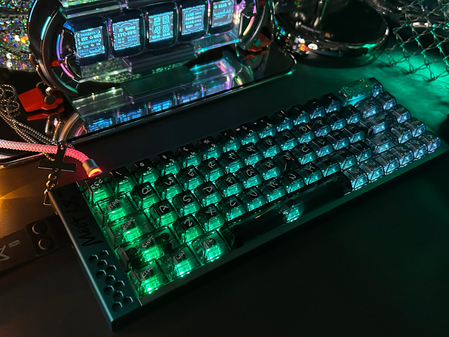 Unboxing For SALEs Meet68 Prebuilt Aurora Green Aluminum Custom Gaming Keyboard + GravaStar UFO Magnetic Switch + Keytok Snake Bell Keycap Set