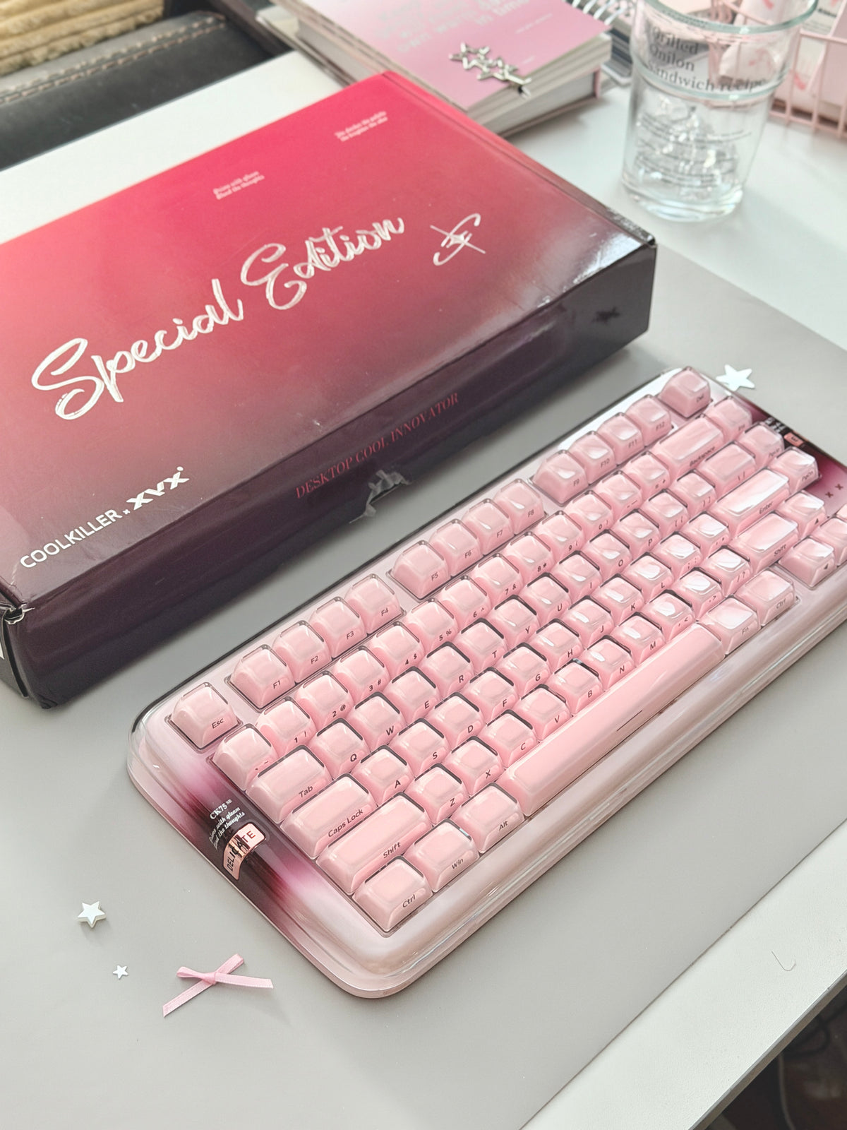 Unboxing Clearance ONLY 1 Instock XVX x CoolKiller CK75 SE Wireless Mechanical Keyboard Pink