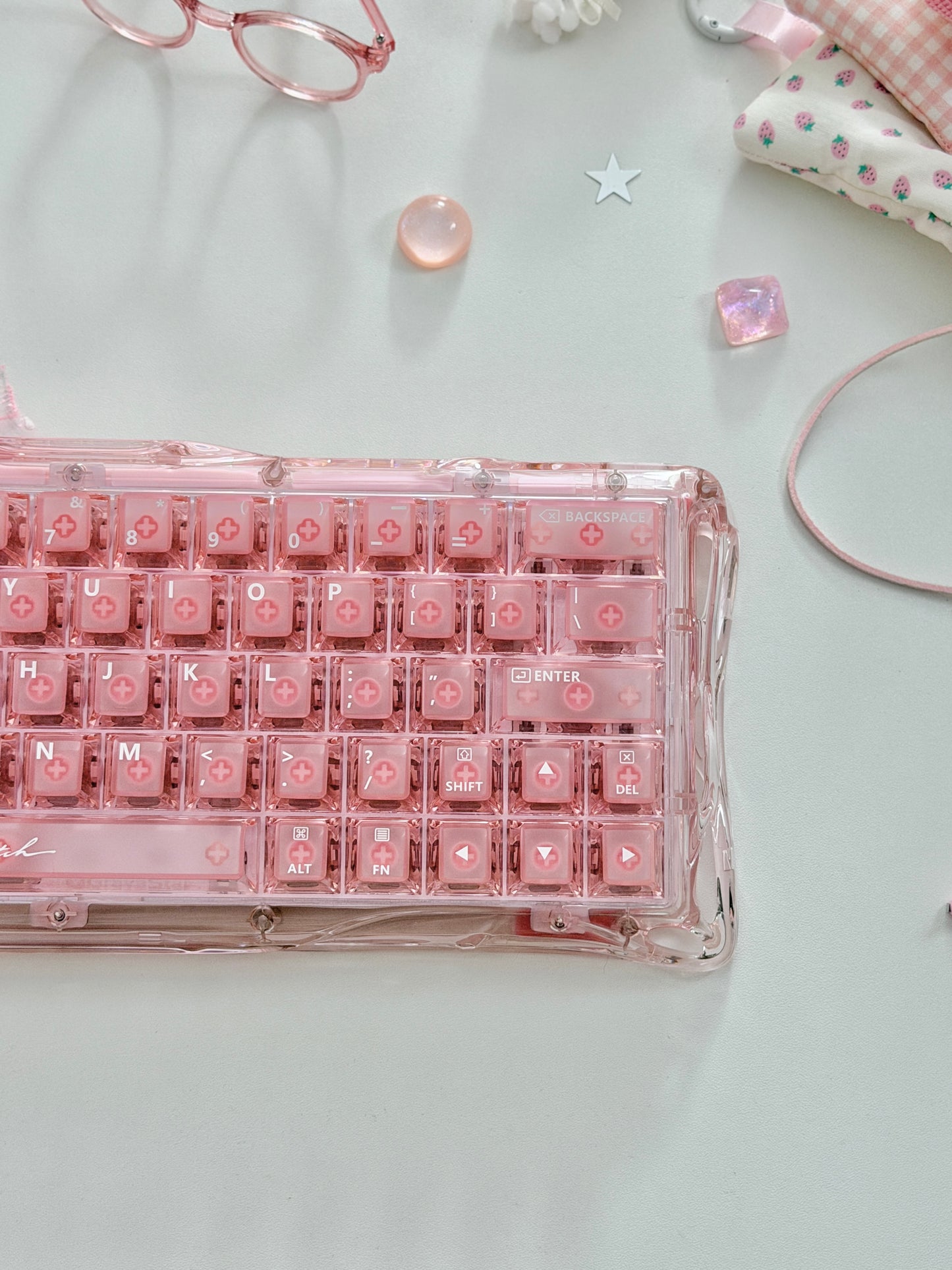 Unboxing Clearance ONLY 1 Instock GravaStar Mercury V60 Crystal Rose Magnetic Gaming Keyboard