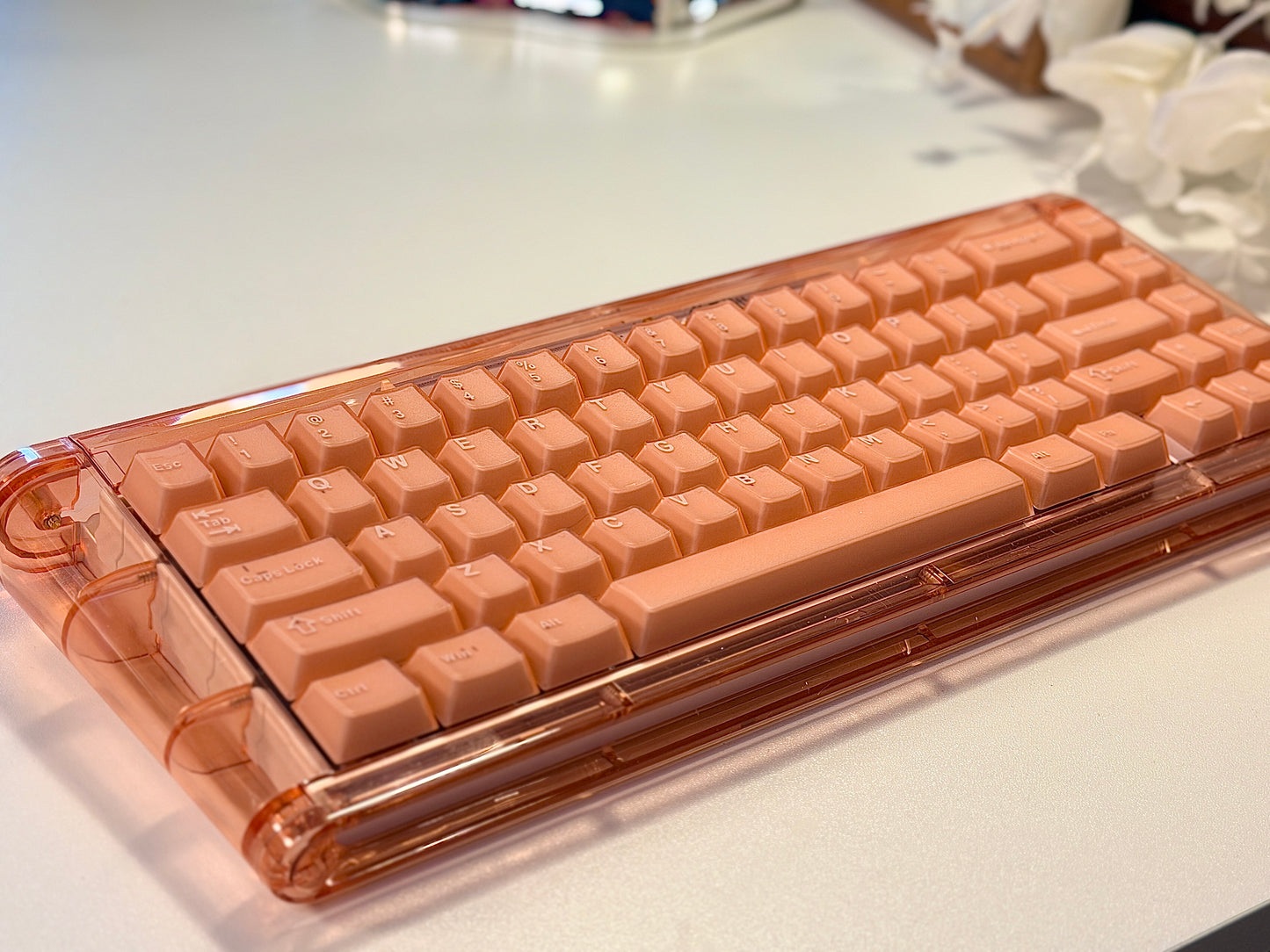 Unboxing For SALEs moeetech GLITTER65 HE (ProSilk HE) Magnetic Switch Keyboard Orange Peach With Bag R2