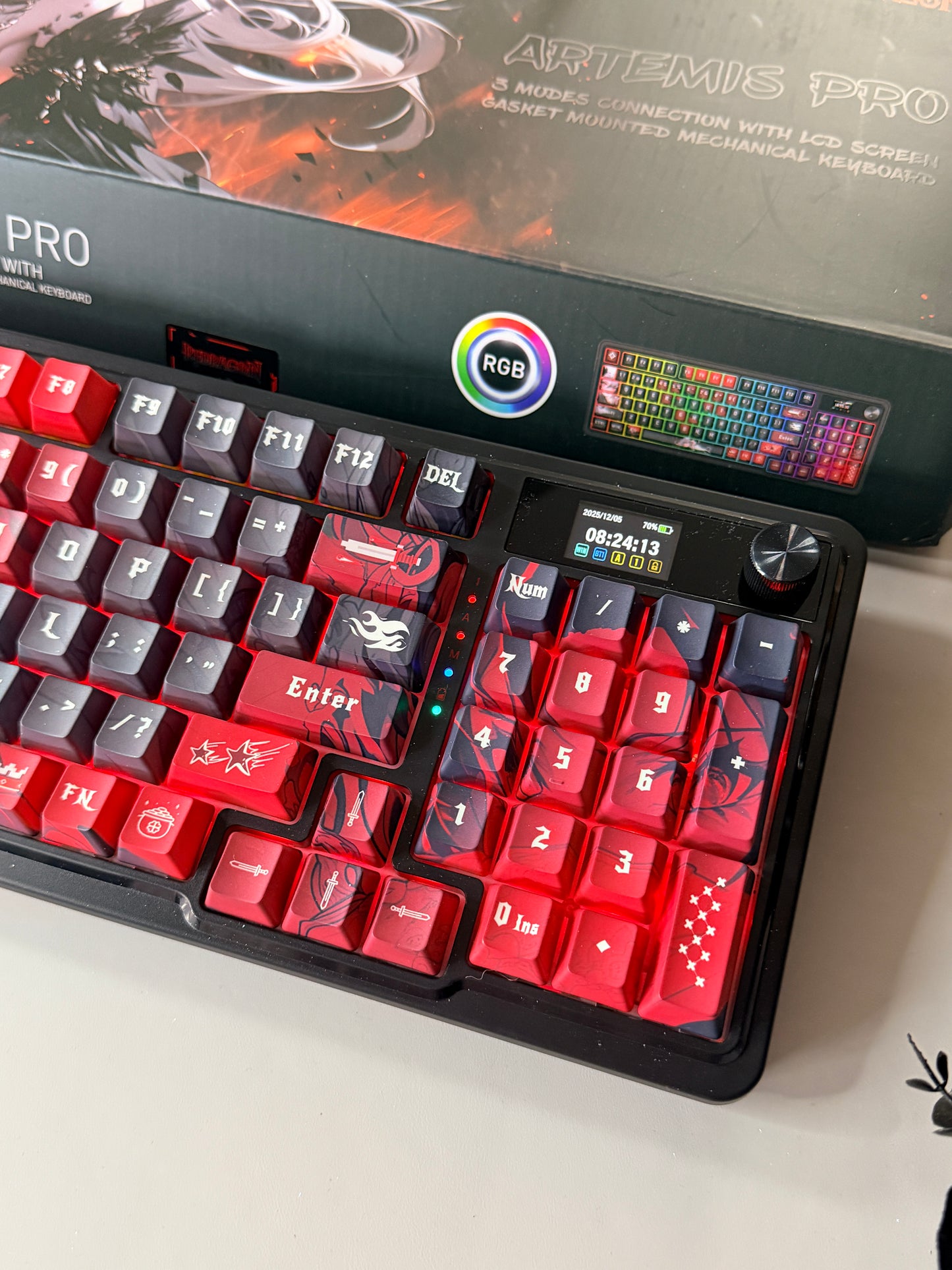 Unboxing For Sales ARTEMIS K719 PRO Anime RGB Gaming Mechanical Keyboard(not including shooting decoration)