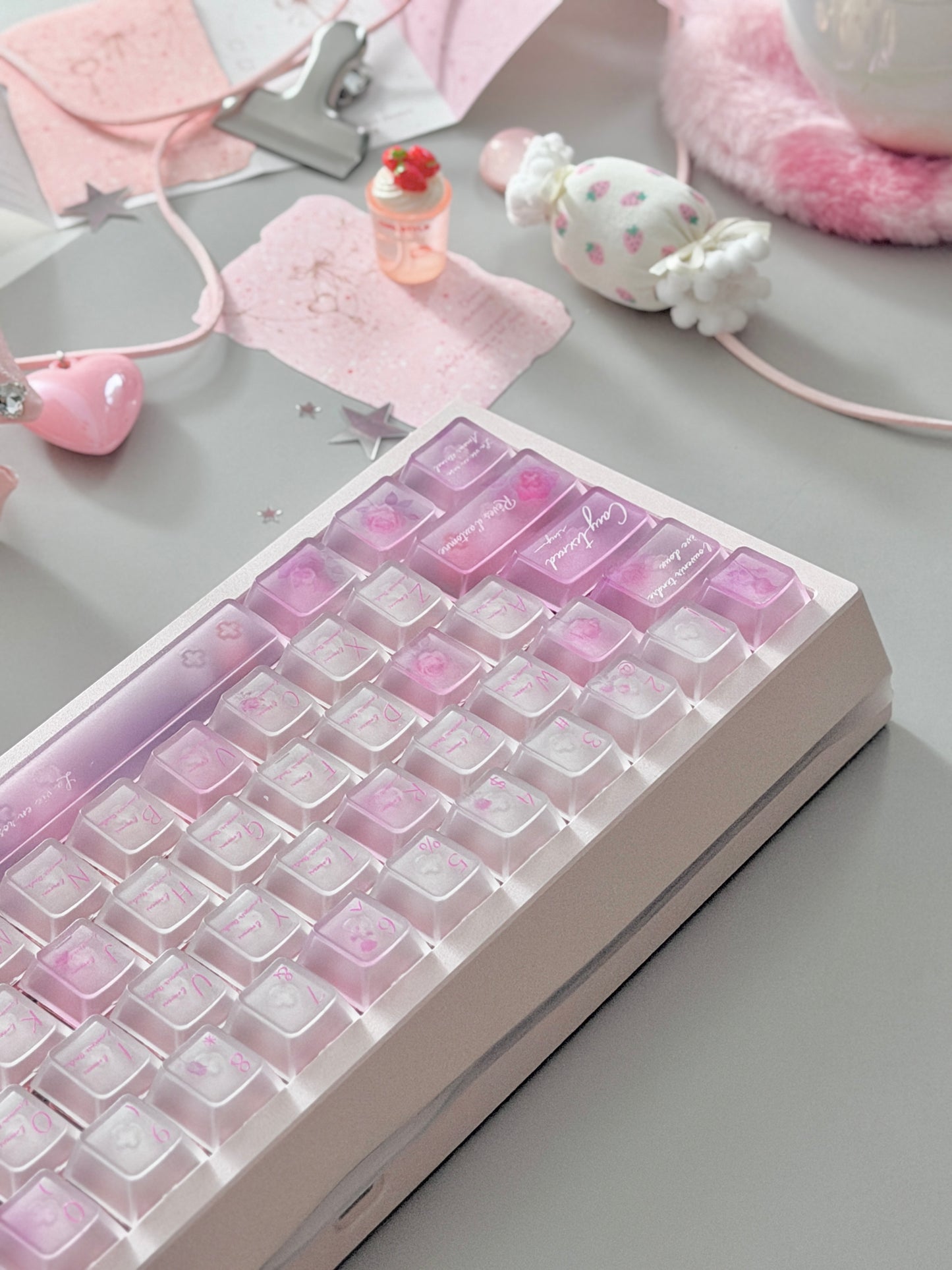 ONLY 1 Instock Prebuilt Aluminum Custom Mechanical Keyboard Meletrix ZOOM65V3 Pink Set