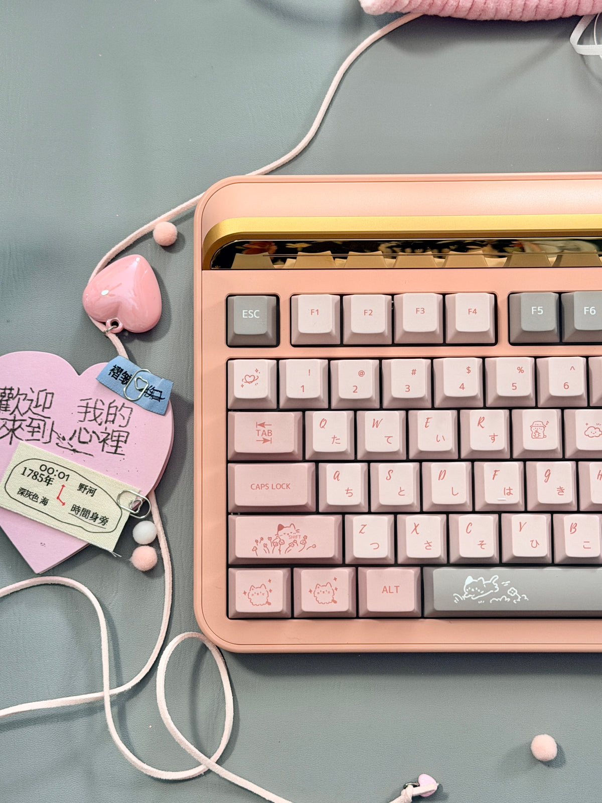 ONLY 1 Instock Prebuilt Aluminum Custom Mechanical Keyboard Targa98 Pink Set