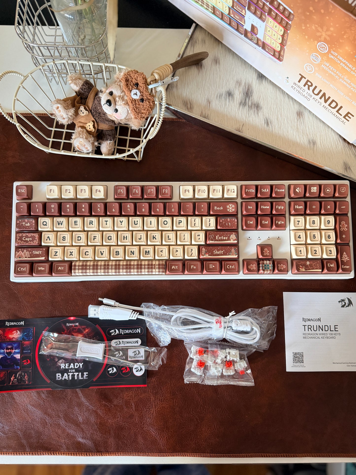 Unboxing Clearance Redragon TRUNDLE K668 (Xmas Edition) RGB Full Size Gaming Mechanical Keyboard