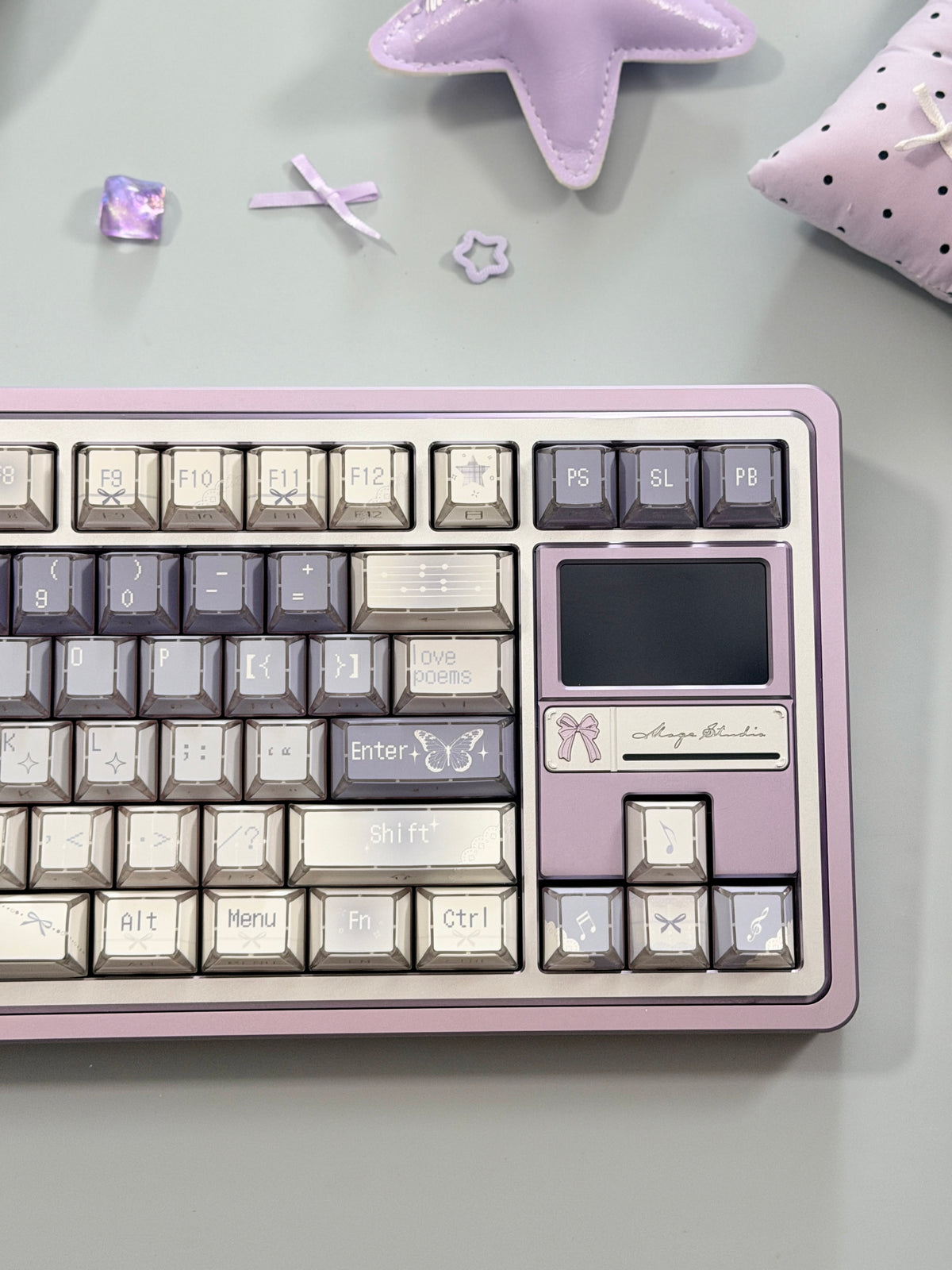 #0304 Lavender Butterfly Dream Keycaps | Pastel Blue Purple Fairycore Mechanical Keyboard Keycaps
