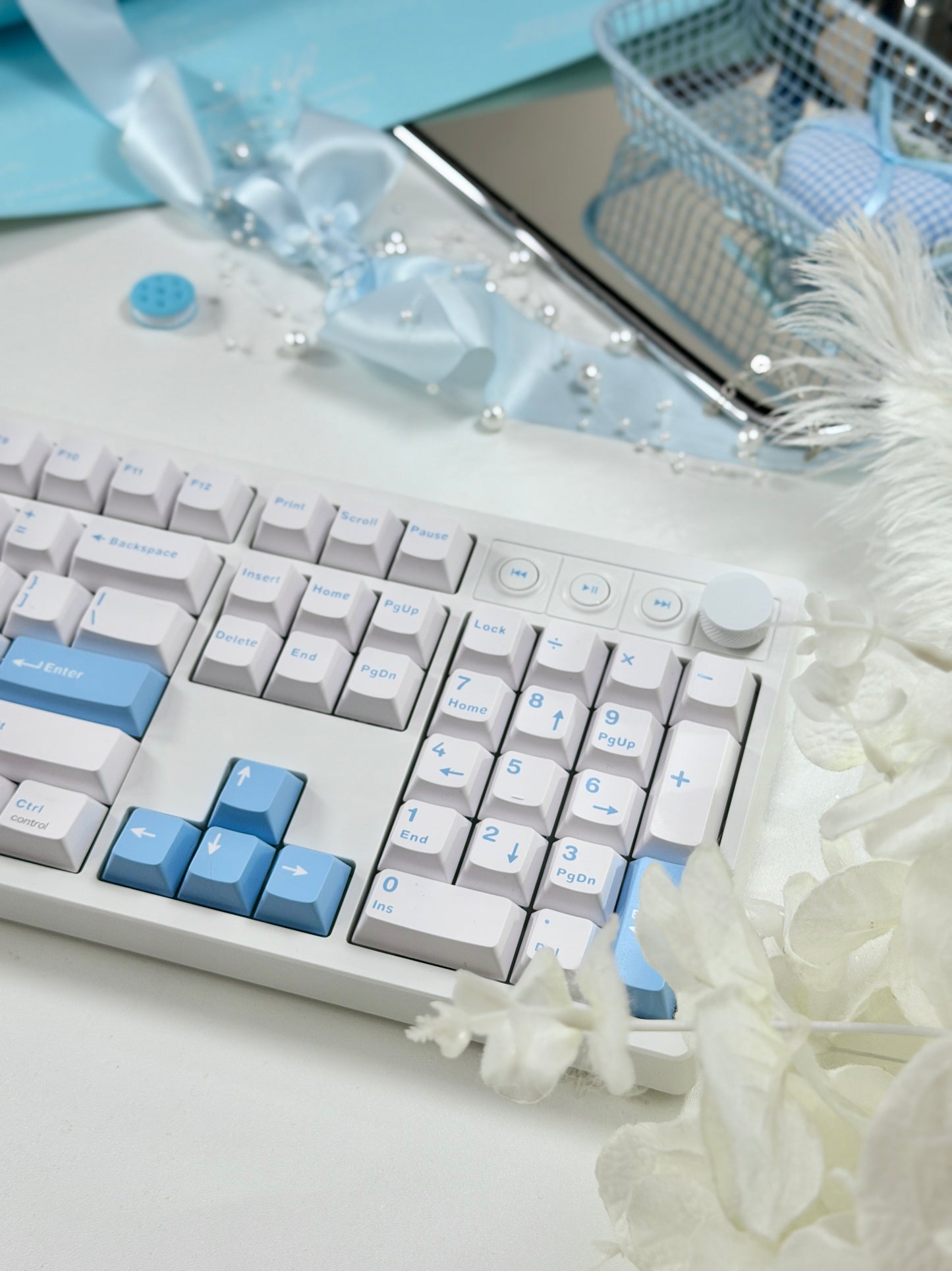 Unboxing For SALEs Mechlands Vibe108 Silent Switch Mechanical Keyboard White Blue
