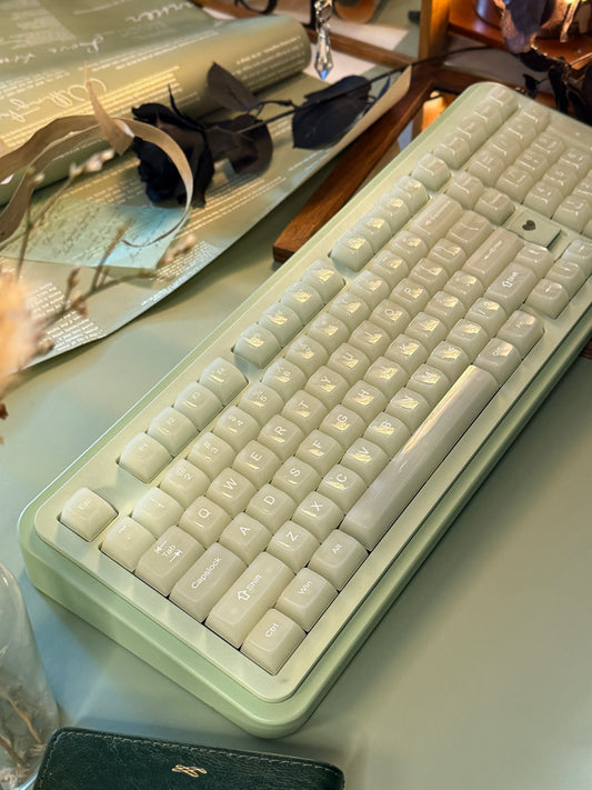 ONLY 1 Instock Prebuilt Aluminum Customized Mechanical Keyboard Rich98 Green Set