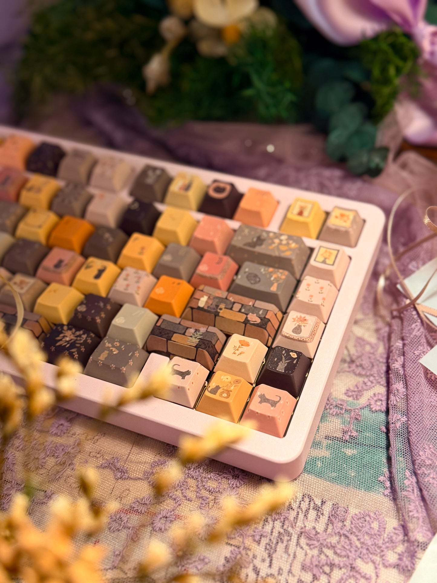 ONLY 1 Instock Prebuilt Aluminum Customized Mechanical Keyboard DBP75 Purple Creamy Keyboard Set