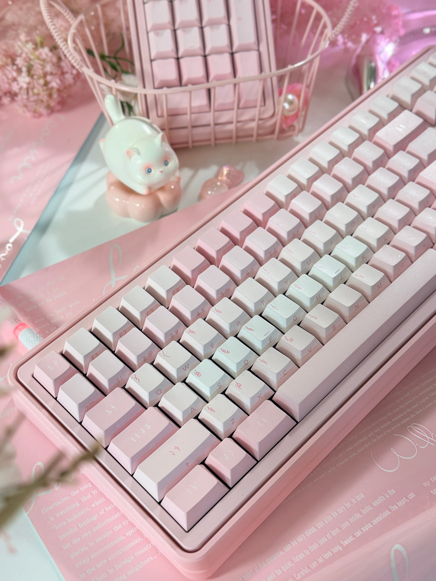 ONLY 1 Instock Prebuilt Aluminum Customized Mechanical Keyboard PERCENTSTUDIO VOLT2.0 Pale Pink Set + VOLT PLUS PAD