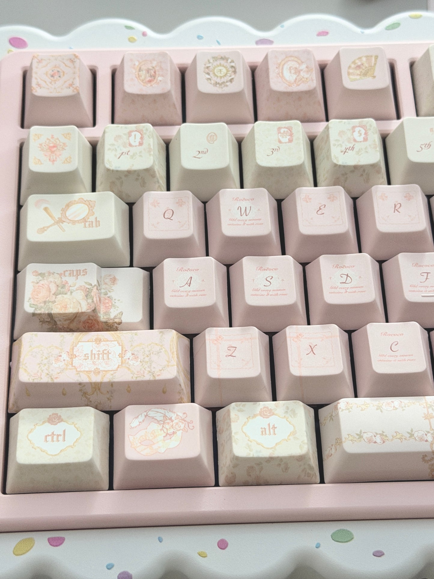 ONLY 1 Instock Prebuilt Aluminum Customized Mechanical Keyboard Cookies75 Pink Sugar Set & Cake Pad