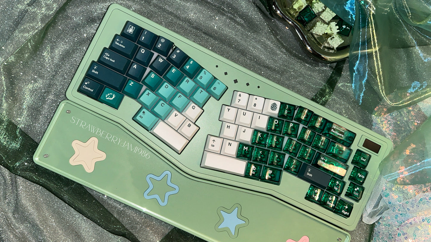 [ONLY 1 Instock] Prebuilt StarAlice Aluminum Customized Mechanical Keyboard & Wristrest Set