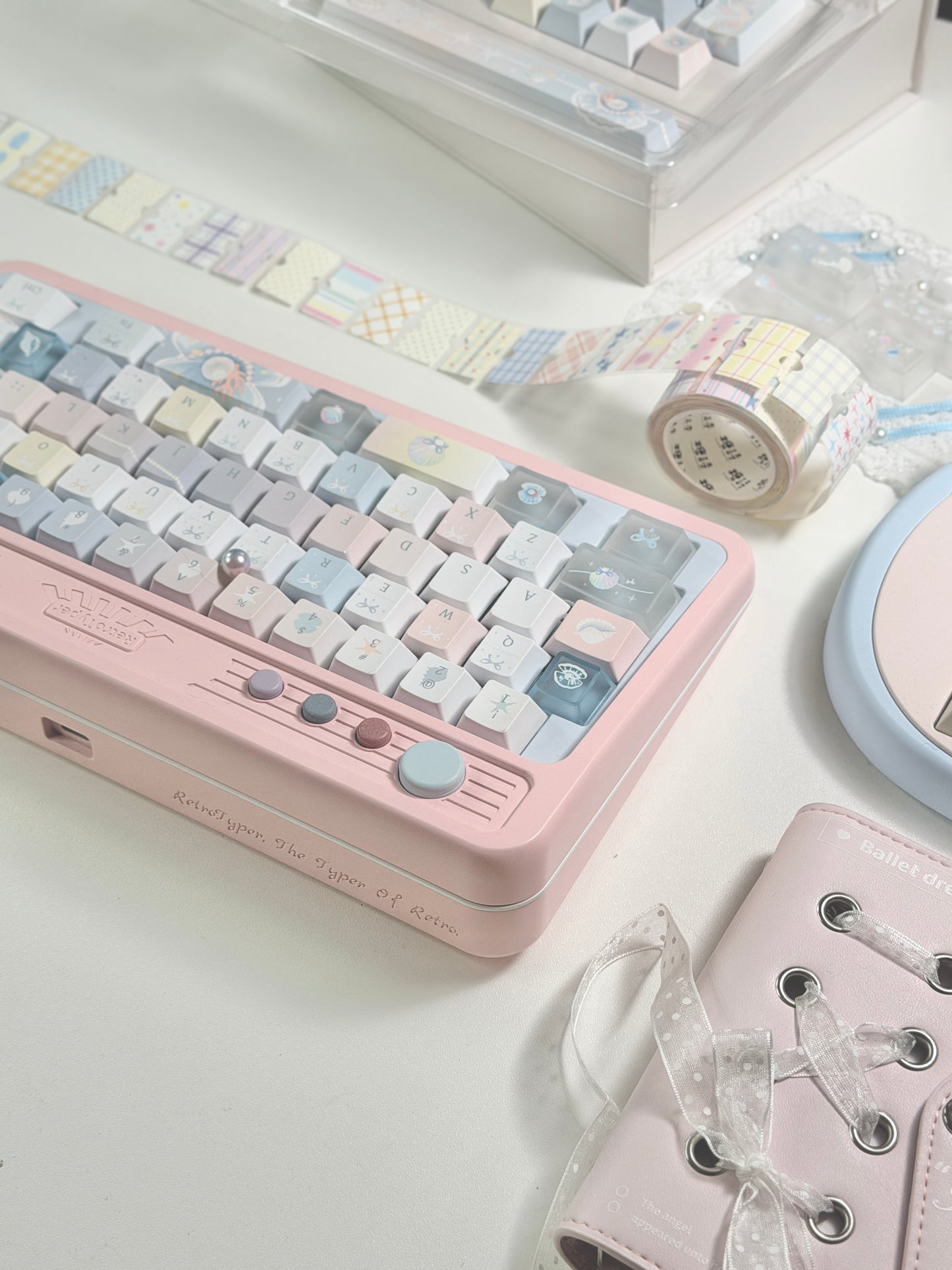 #0269 Pastel Seashell Jellyfish Pearls Keycaps With Foggy Pc Novelty Cherry Profile Designed By Miller