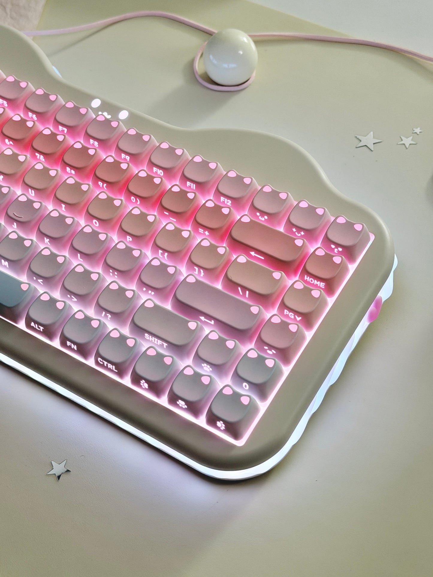 Unboxing Clearance ONLY 1 Instock YUNZII C75 Cake Meow Wireless Mechanical Keyboard ➕ XVX Lumicat MAO Keycap Set