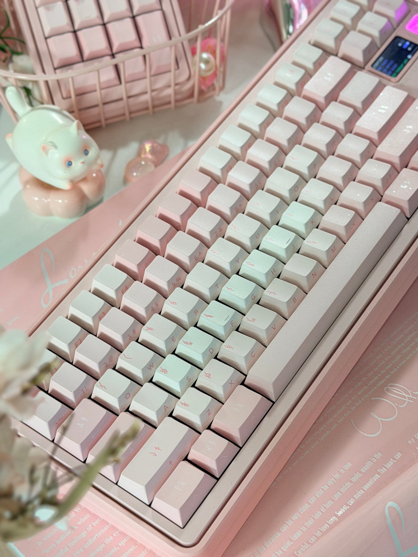 ONLY 1 Instock Prebuilt Aluminum Customized Mechanical Keyboard PERCENTSTUDIO VOLT2.0 Pale Pink Set + VOLT PLUS PAD