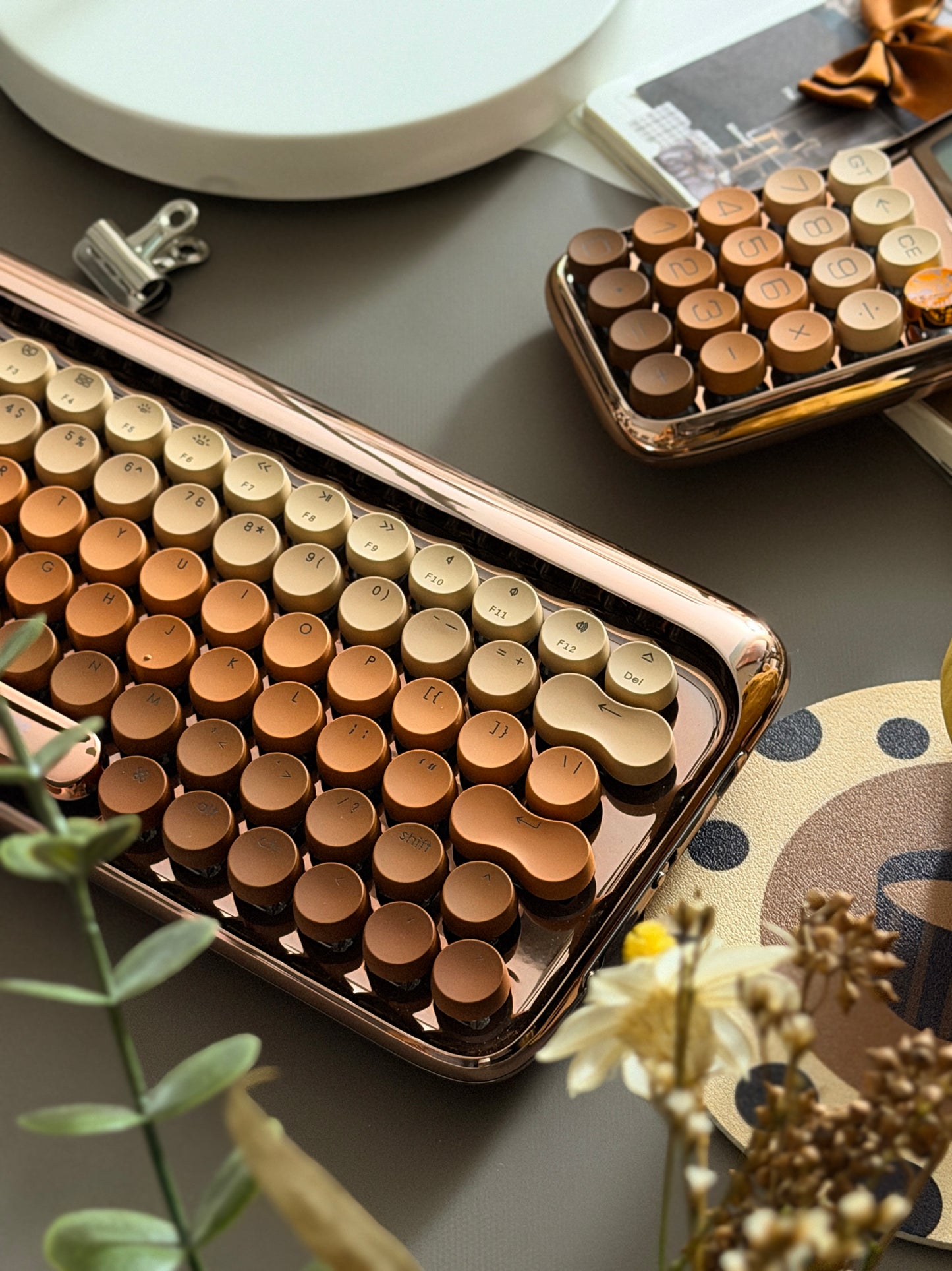 Lofree DOT Coffee Theme Mechanical Keyboard Set For Windows/Mac Tablet Office Bluetooth