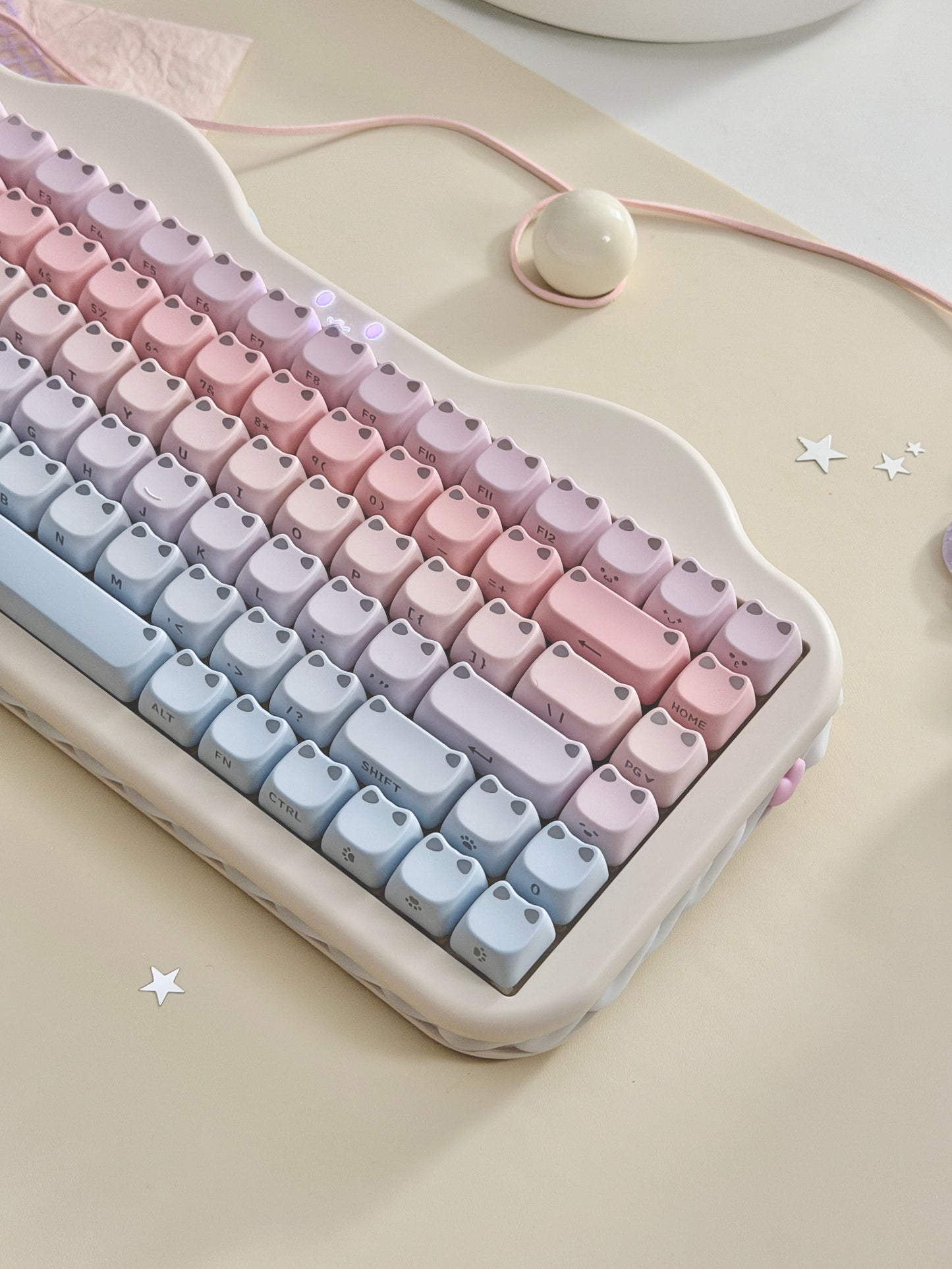 Unboxing Clearance ONLY 1 Instock YUNZII C75 Cake Meow Wireless Mechanical Keyboard ➕ XVX Lumicat MAO Keycap Set