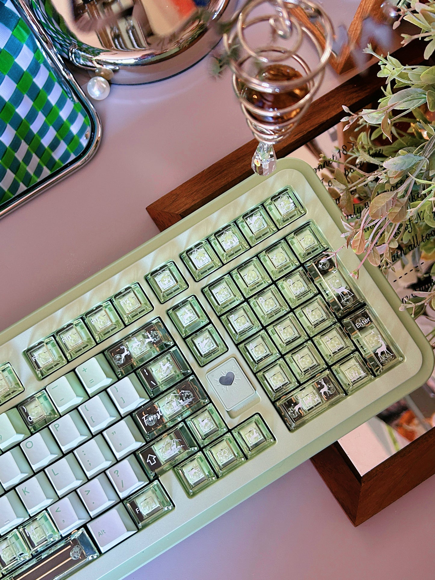 Preorder Prebuilt Aluminum Customized Mechanical Keyboard Rich98 Green Set