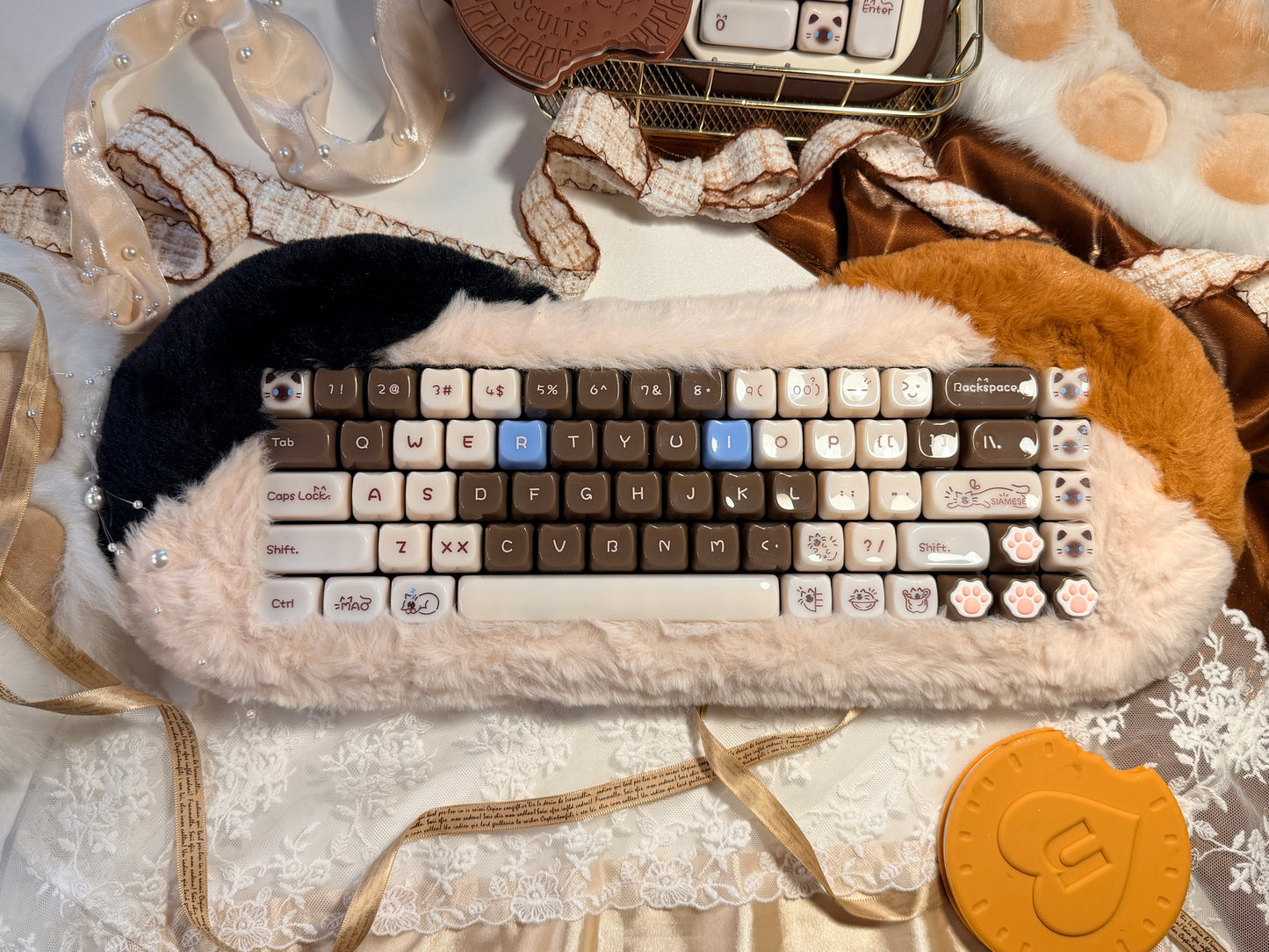 ONLY 1 Instock Prebuilt Aluminum Customized Mechanical Keyboard Petbrick65 CatSet