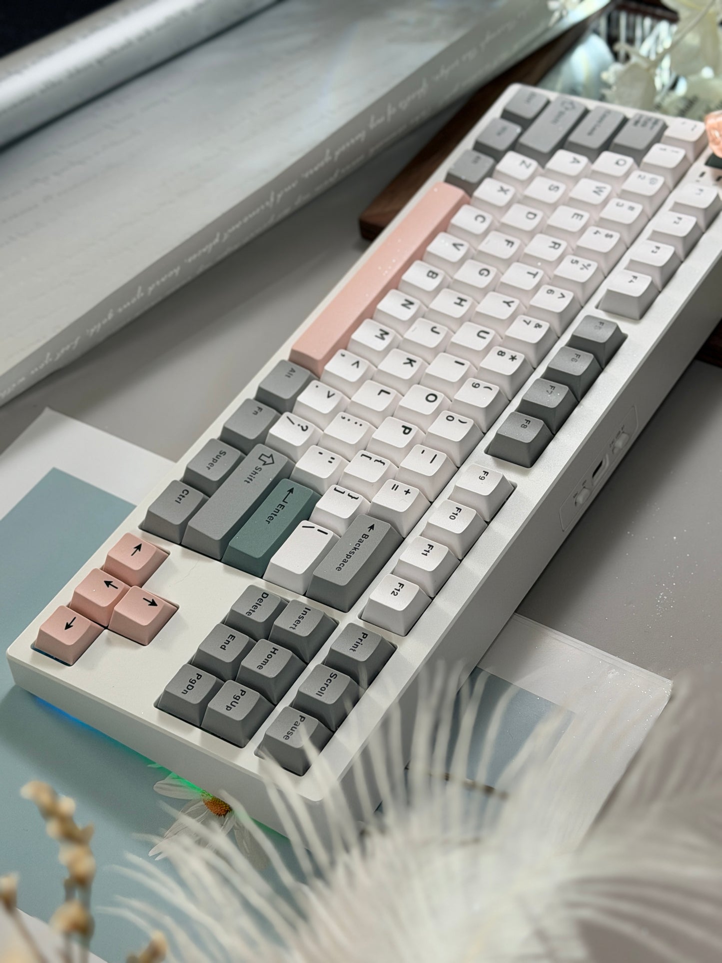 Unboxing Clearance EPOMAKER TH87 RGB Creamy Thock Mechanical Keyboard Sea Salt Silent Switch