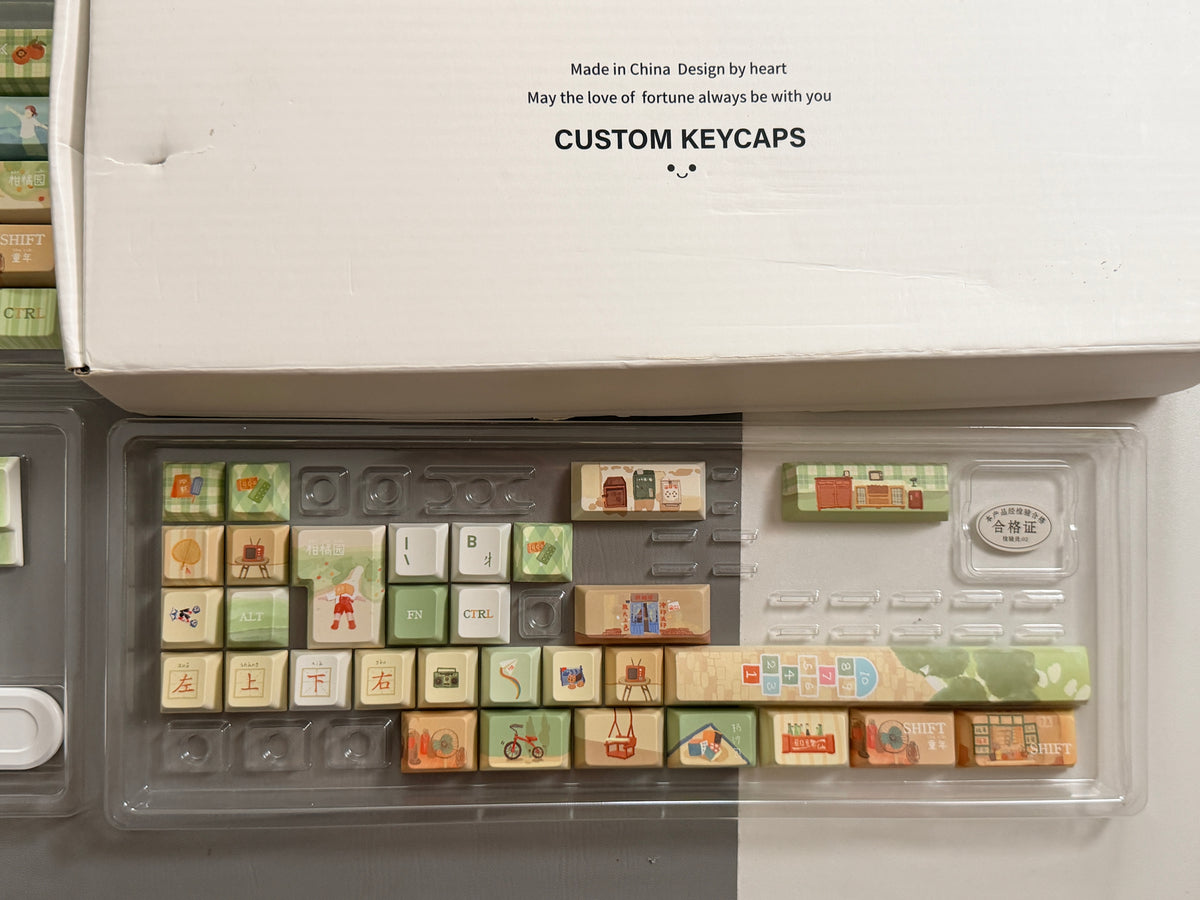 #0312 Time Machine Forest Garden Botanical Keycap Set – MoCoo Cute Green Custom Mechanical Keyboard Keycaps