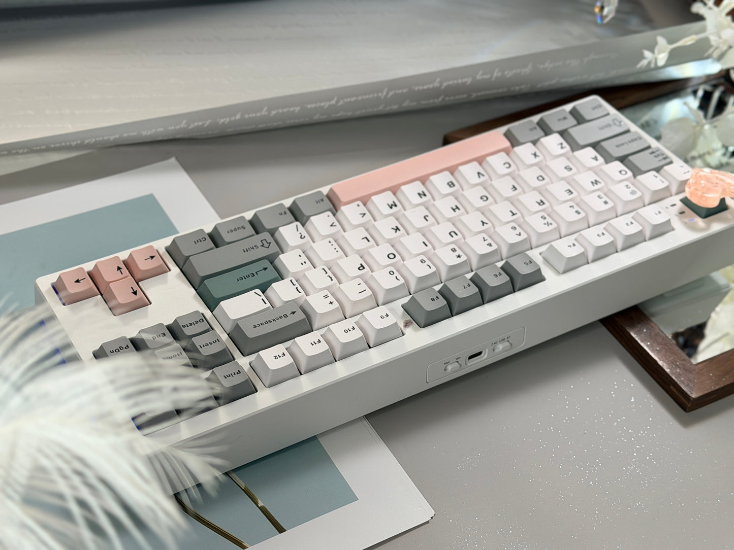 Unboxing Clearance EPOMAKER TH87 RGB Creamy Thock Mechanical Keyboard Sea Salt Silent Switch