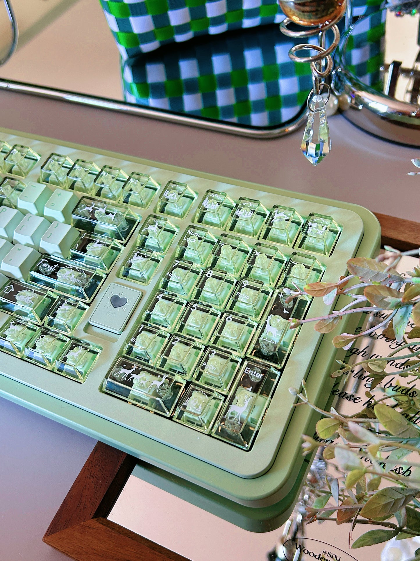 Preorder Prebuilt Aluminum Customized Mechanical Keyboard Rich98 Green Set