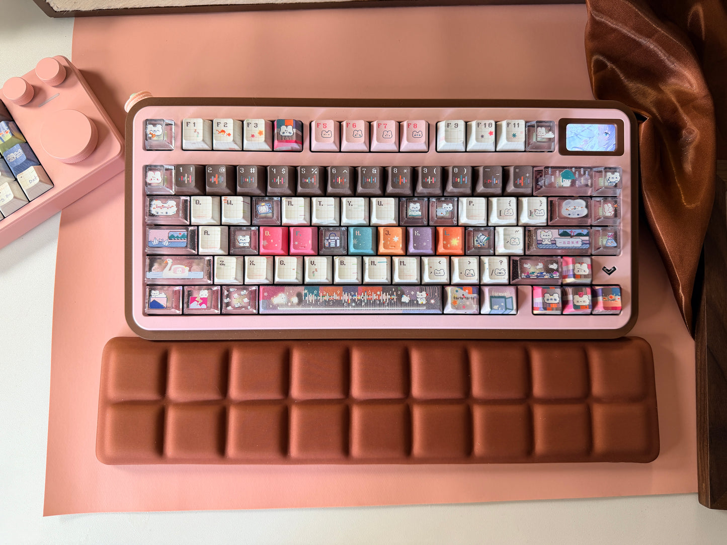 ONLY 1 Instock Prebuilt Aluminum Customized Mechanical Keyboard Rich75 Wireless Set （free wristrest and number pad included as gift）