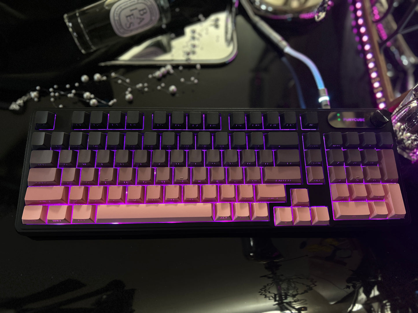 Unboxing Clearance ONLY 1 Instock FURYCUBE IP98 Black Pink Silent Membrane Keyboard