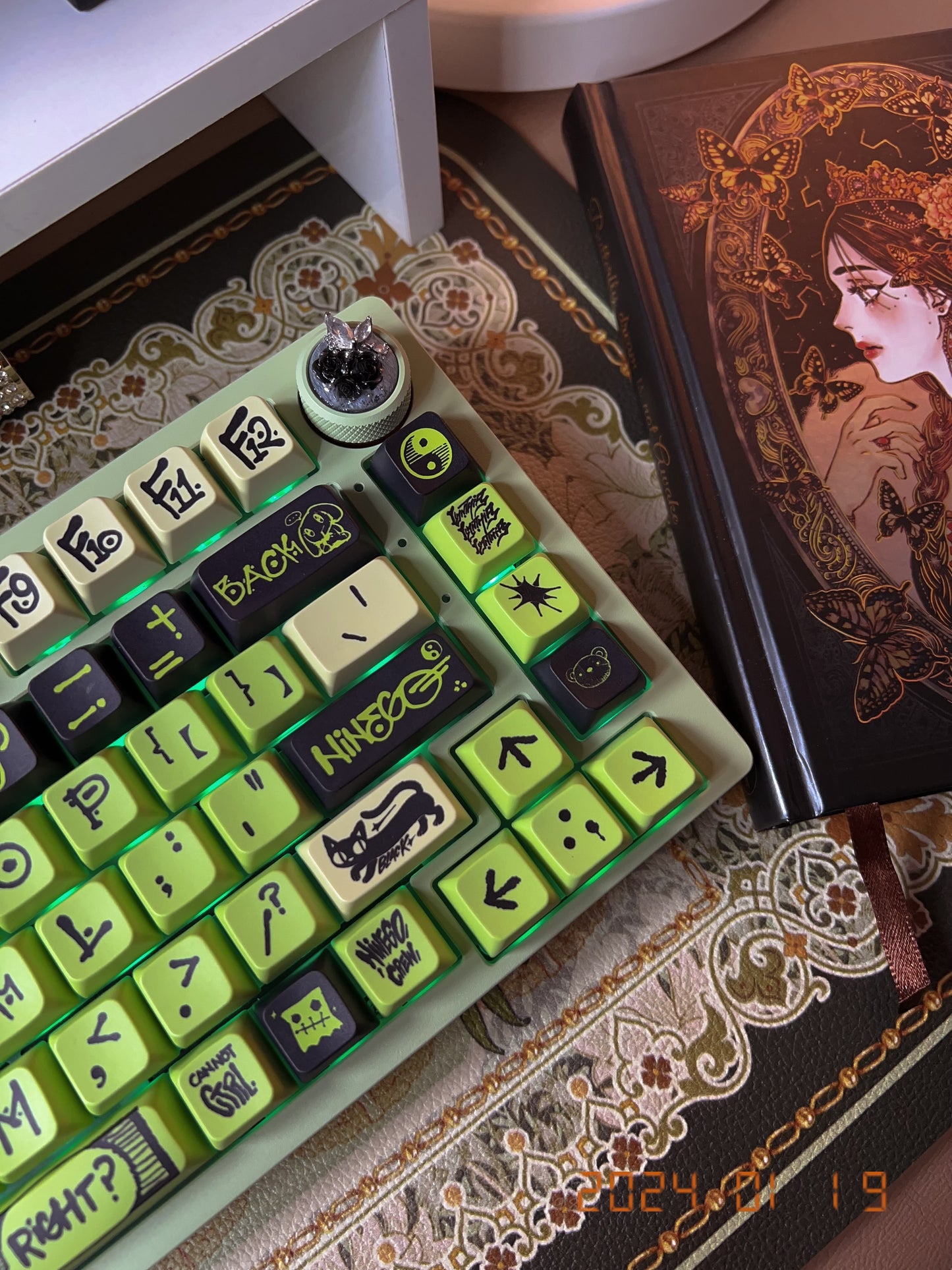 025 Bright Green NINEGO street artists designer PBT MDA profile 135 keys keycap set