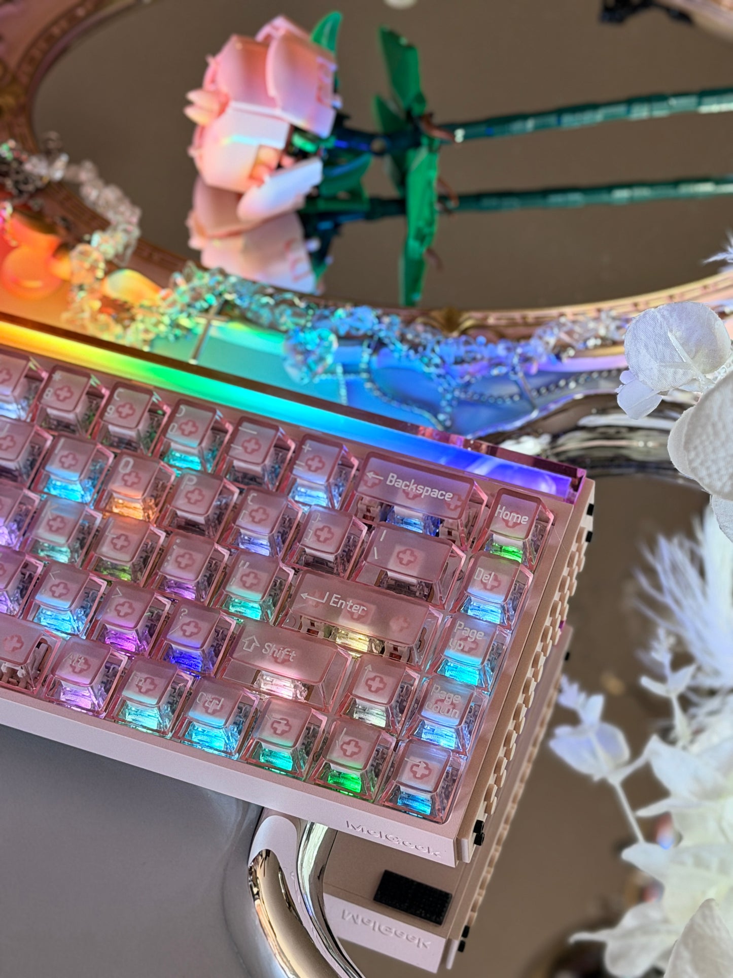 Unboxing Clearance MELGEEK MADE68 ULTRA MAGNETIC SWITCH+ PINK GAMING KEYBOARD