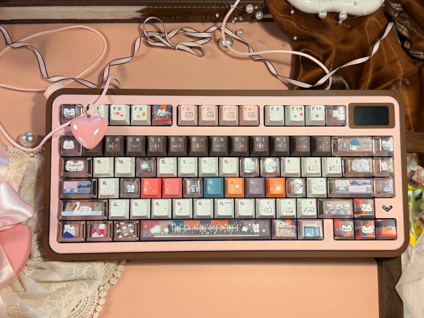 ONLY 1 Instock Prebuilt Aluminum Customized Mechanical Keyboard Rich75 Wireless Set （free wristrest and number pad included as gift）