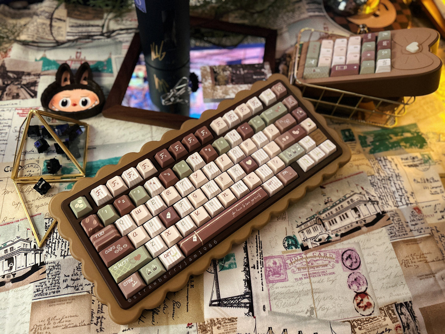 #0172 Matcha Latte Green Coffee Keycap Cherry Profile