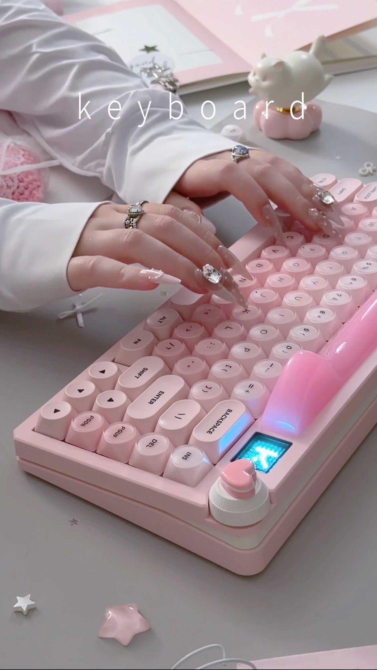 Unboxing Clearance ONLY 1 Instock WOMIER K80 MECHANICAL KEYBOARD With Cat Ear Light Box